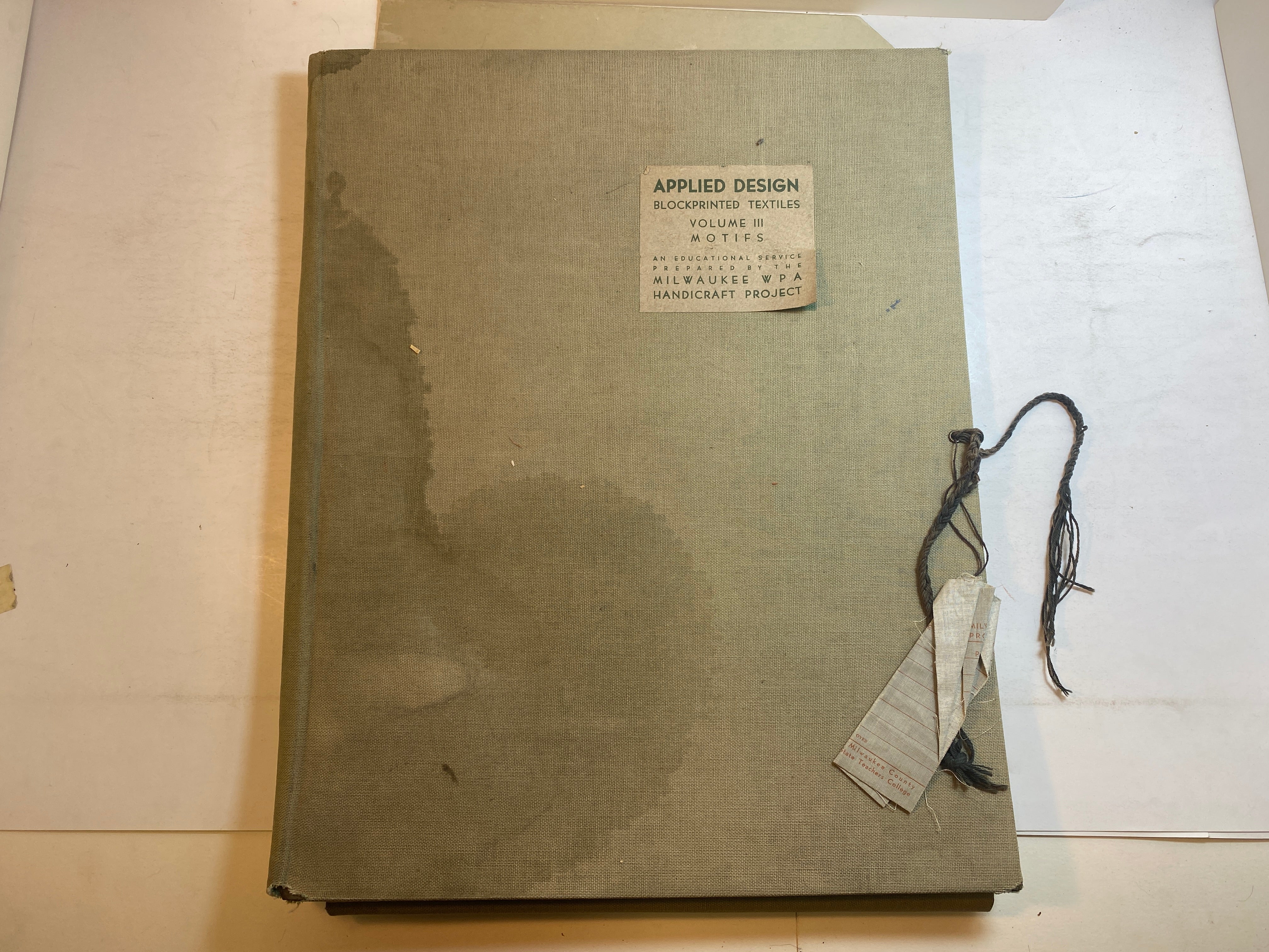 Block Print Textile Design by Milwaukee WPA Handicraft Project Depression Era