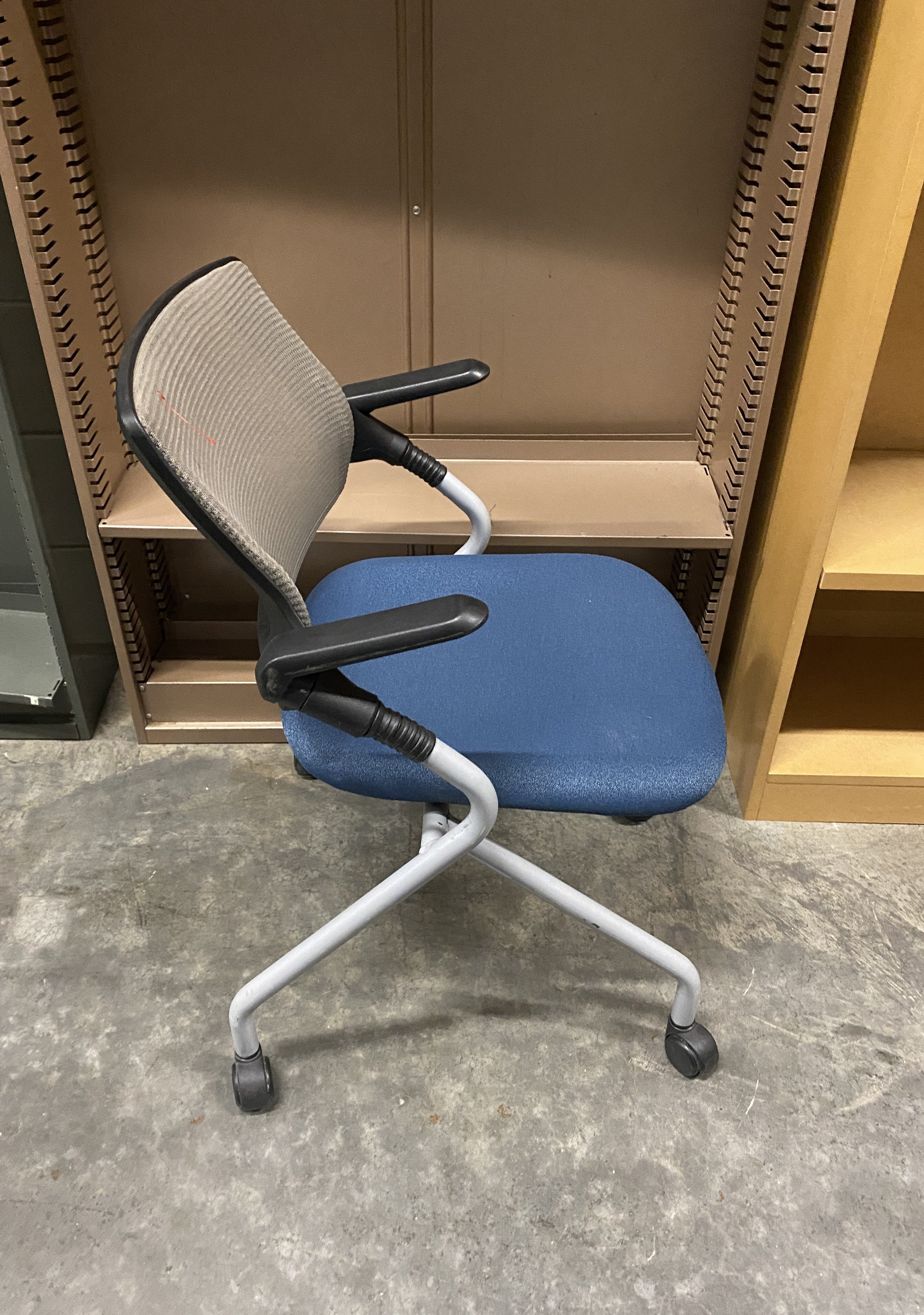Blue and Grey Rolling Chair