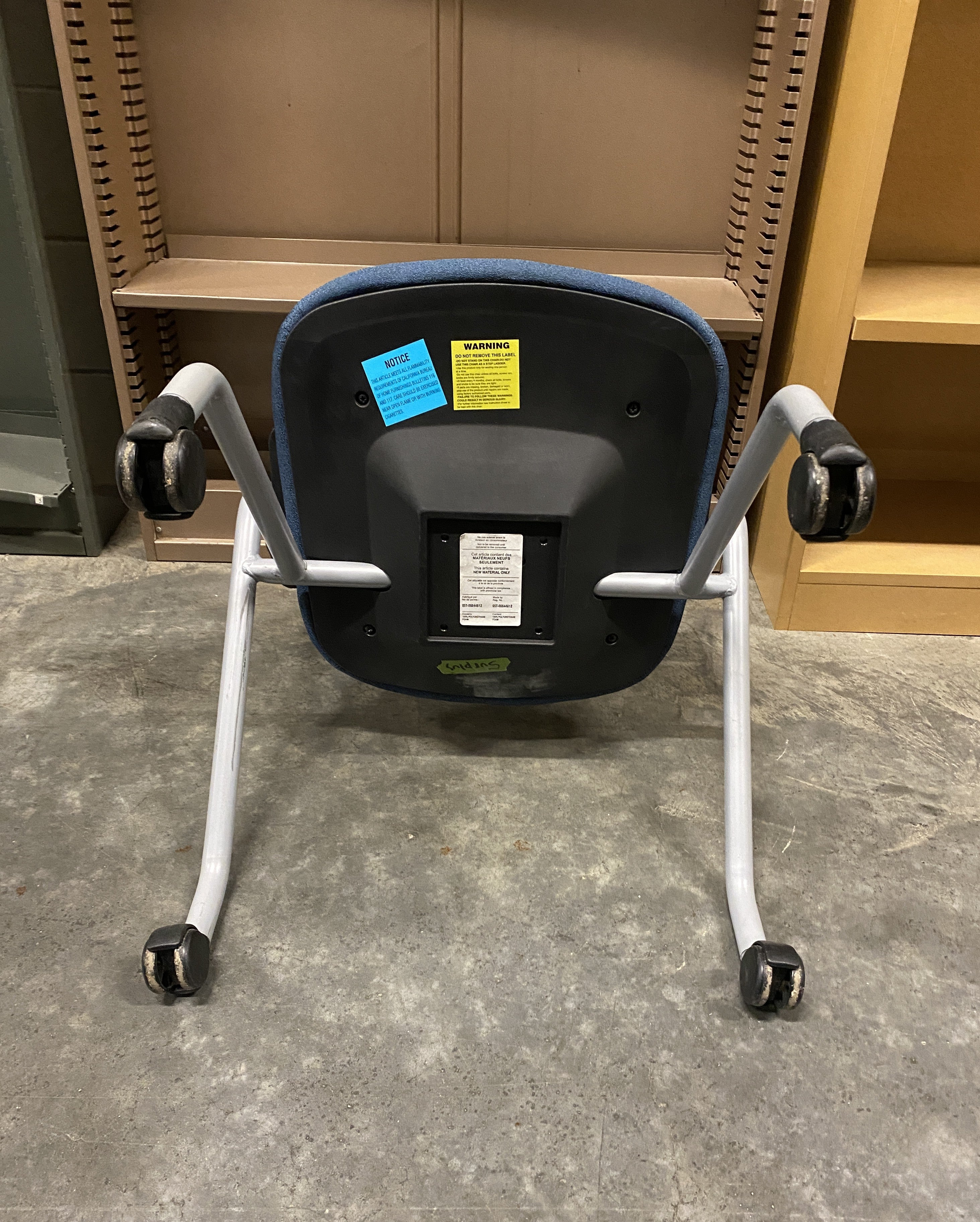 Blue and Grey Rolling Chair
