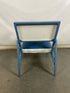 Blue and White Lounge Chair with Wood Armrest