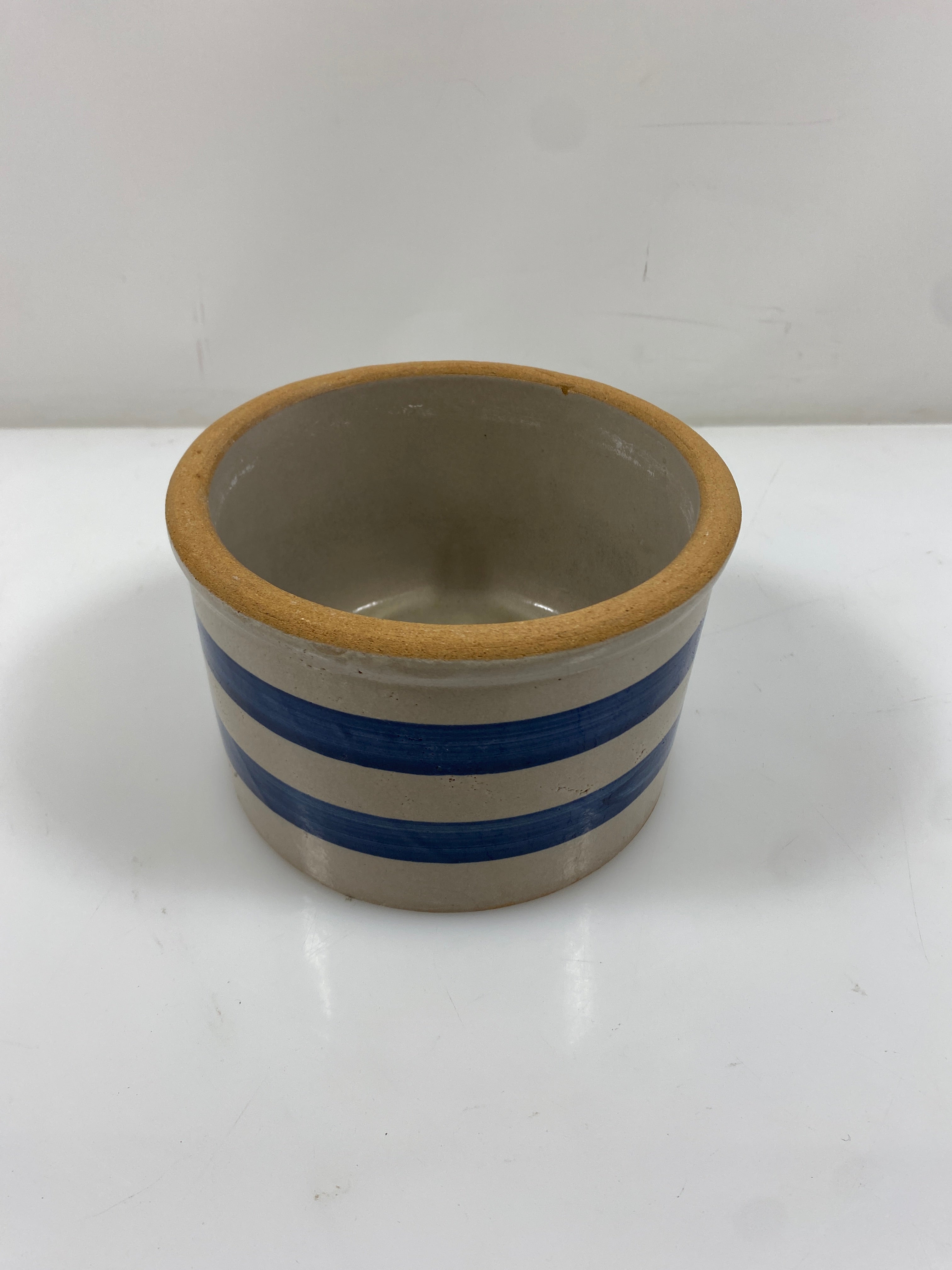 Blue Striped Flower Pot