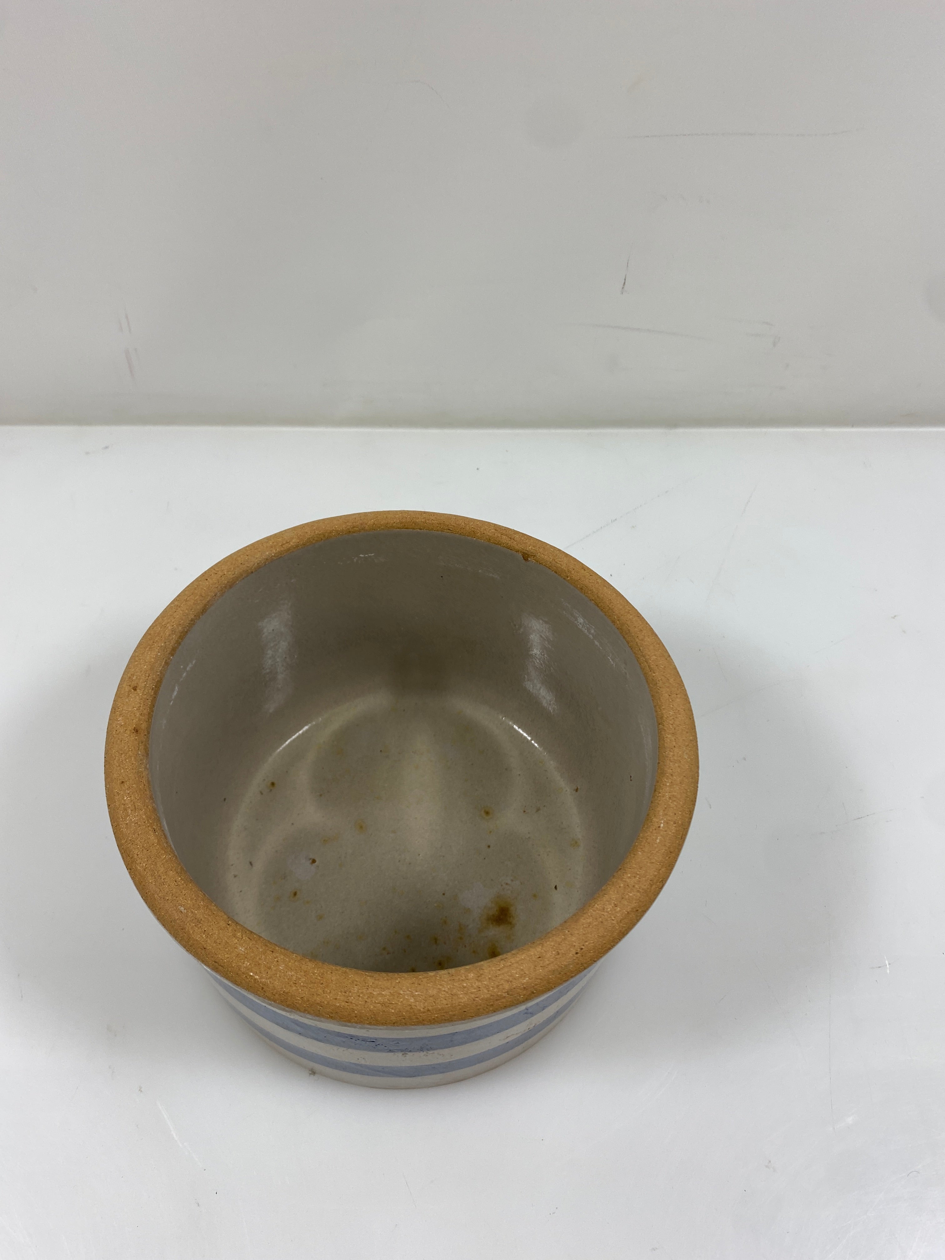 Blue Striped Flower Pot