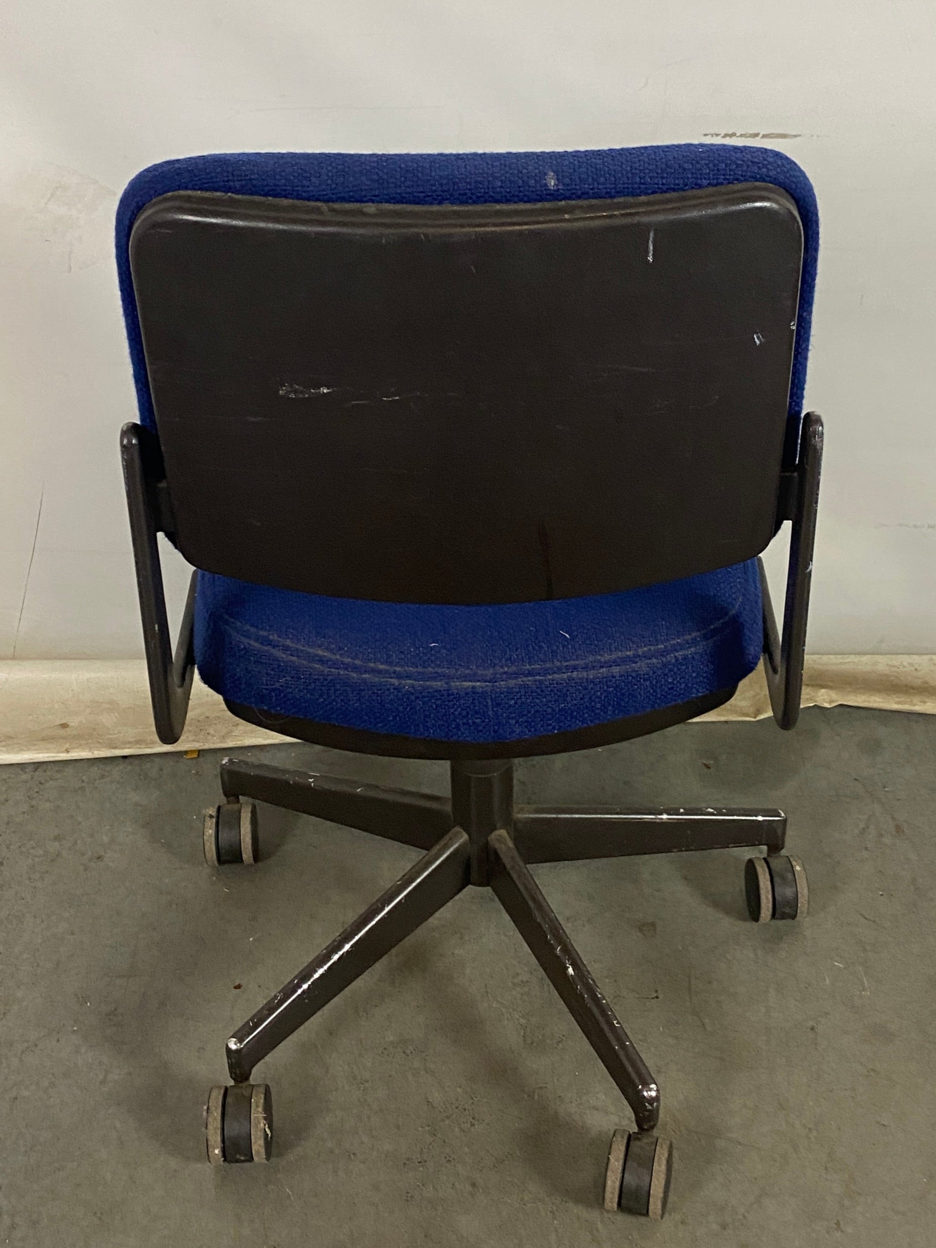 Blue Upholstered Rolling Chair