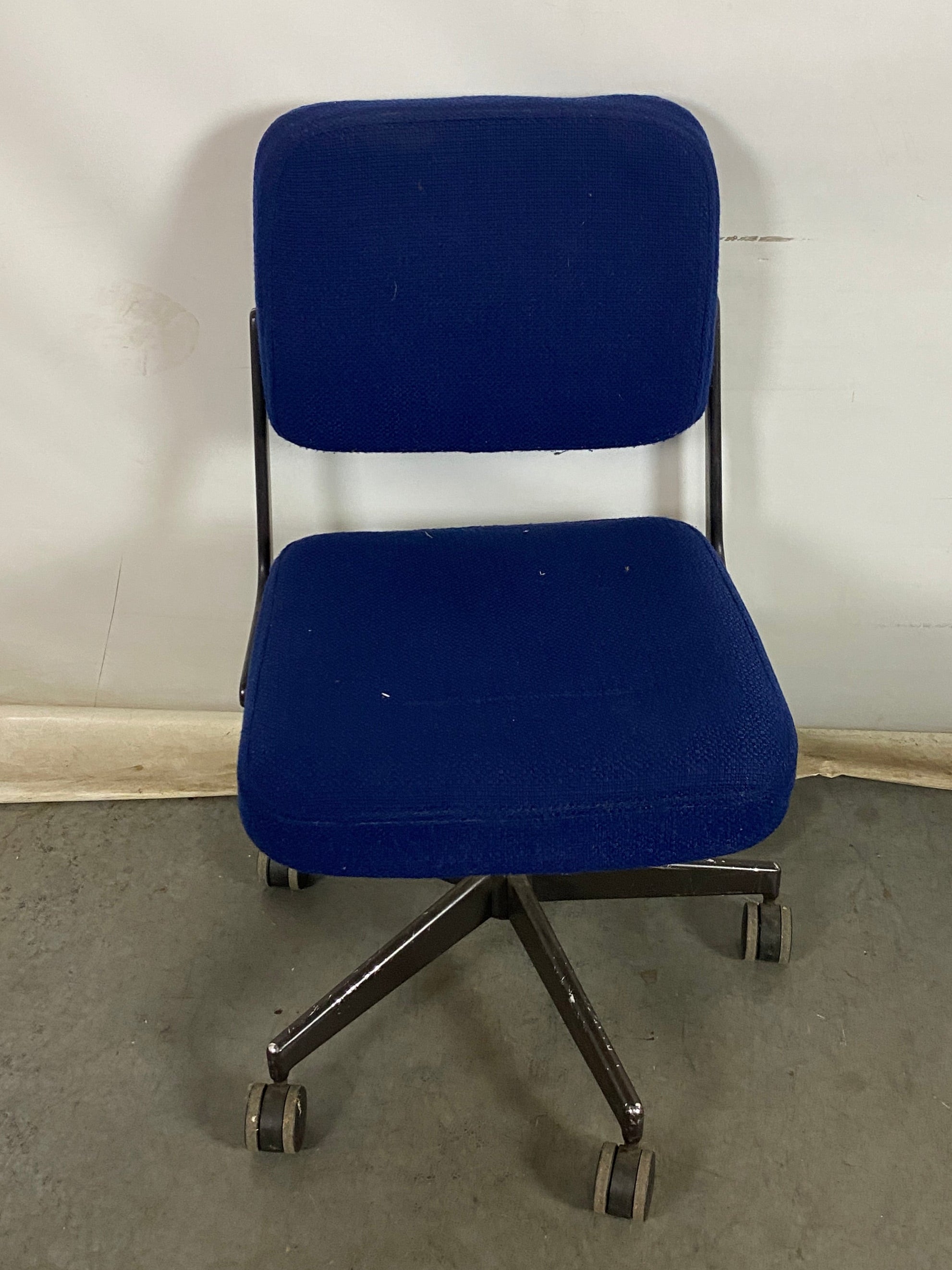 Blue Upholstered Rolling Chair