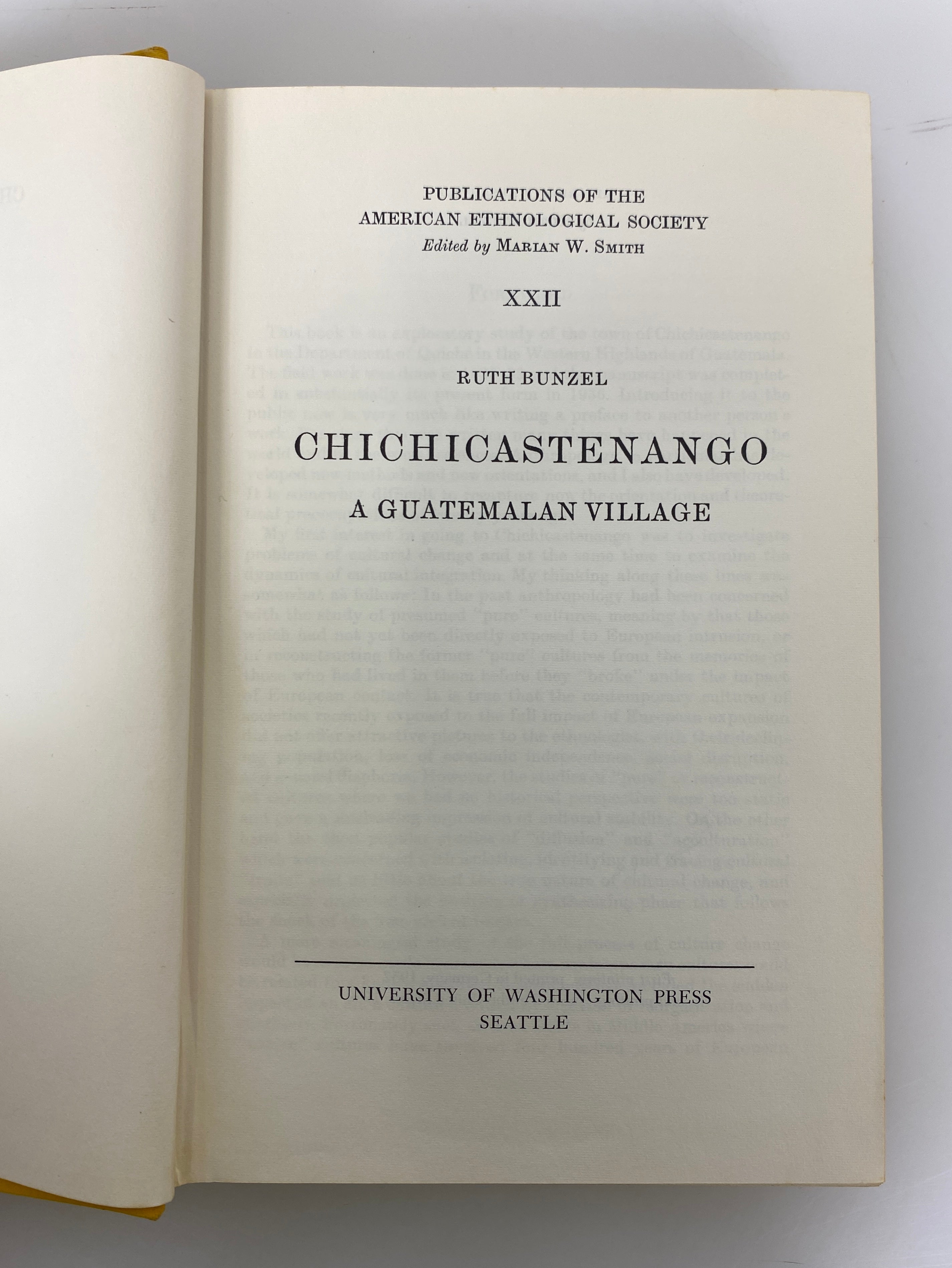 Chichicastenango A Guatemalan Village by Ruth Bunzel 1959 Vintage HC