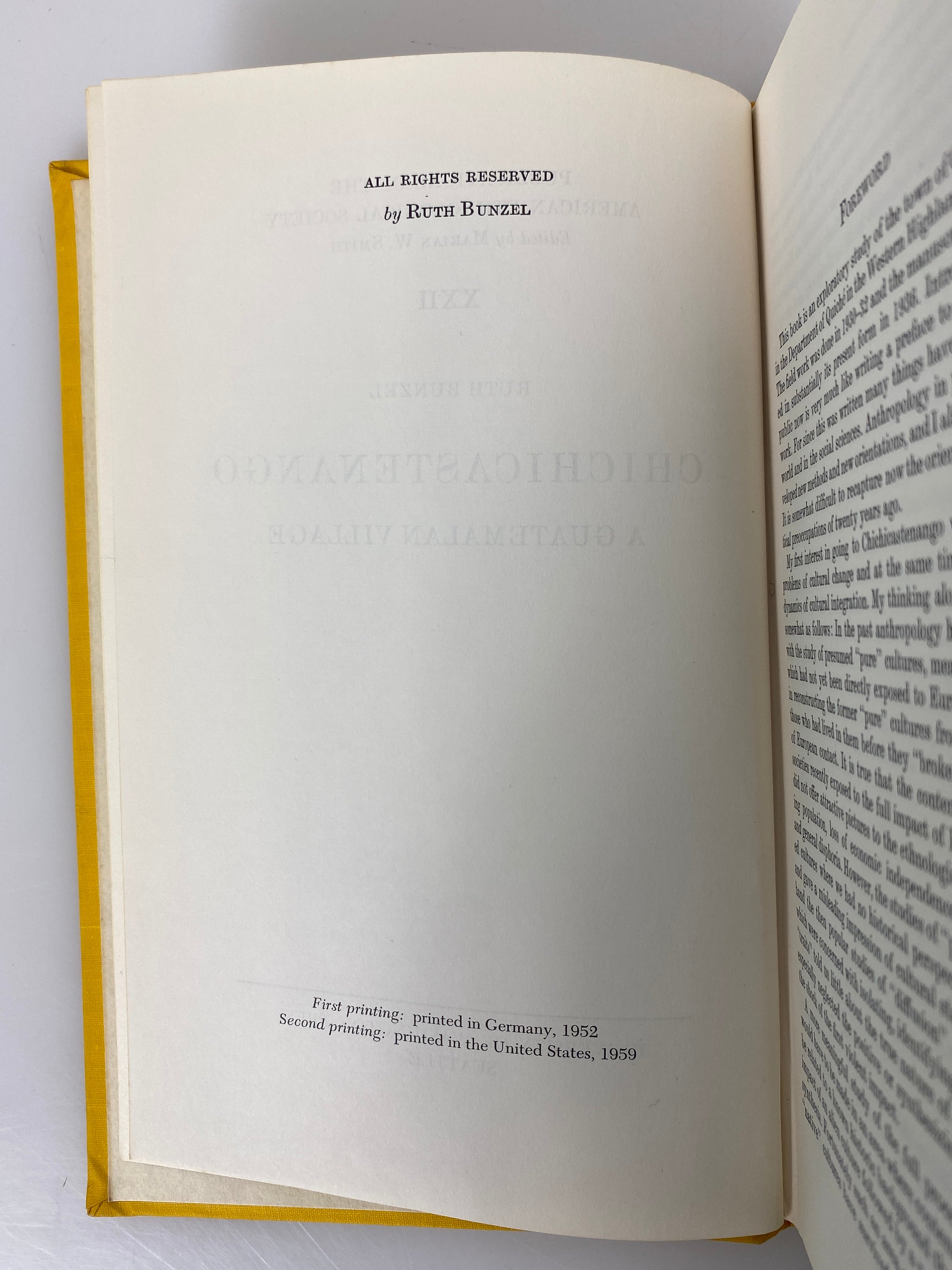 Chichicastenango A Guatemalan Village by Ruth Bunzel 1959 Vintage HC