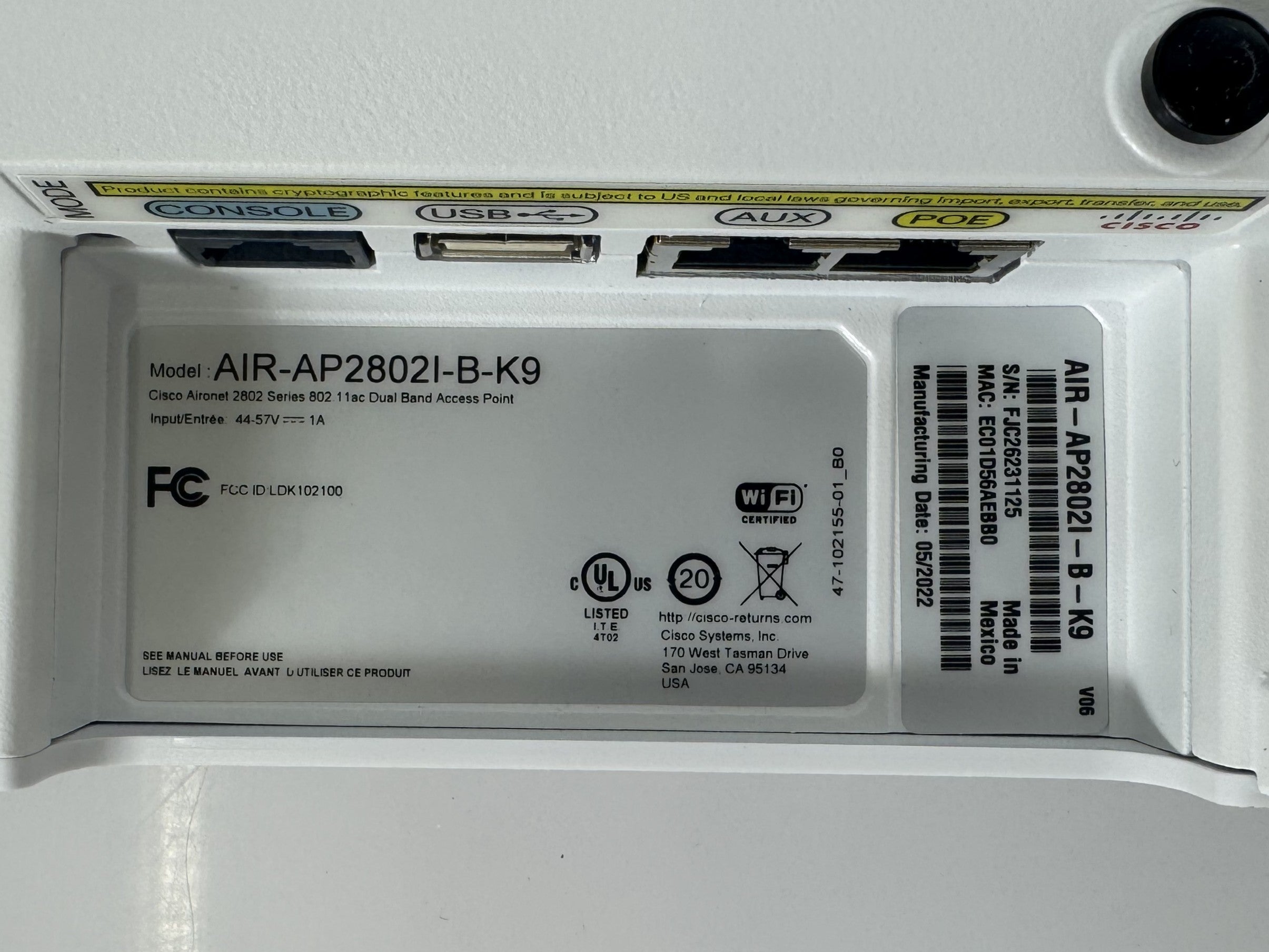 Cisco Aironet 2802I-B-K9 Wi-Fi Access Point New Unopened *Box of 4*