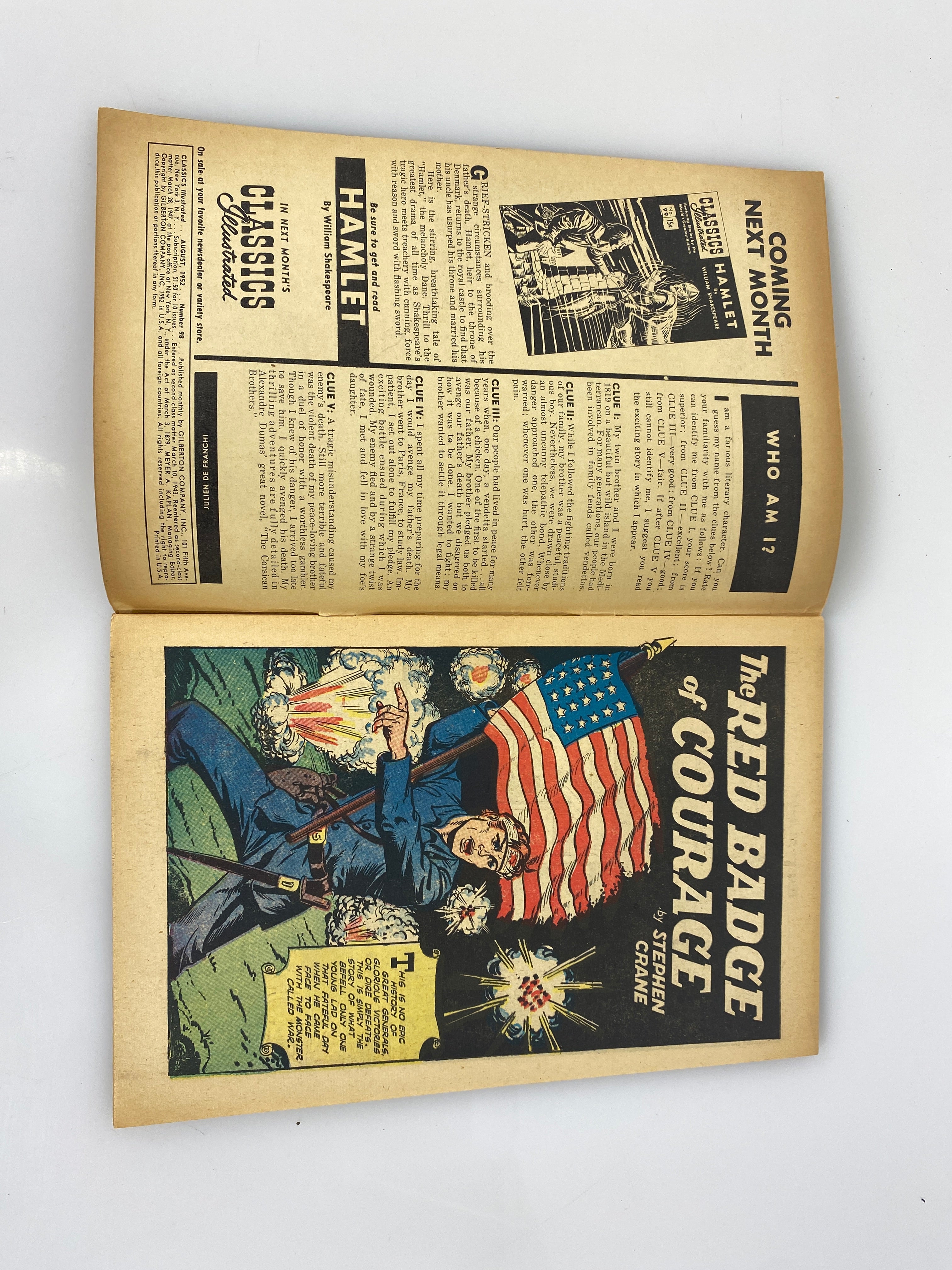 Classics Illustrated #98 The Red Badge of Courage hrn98