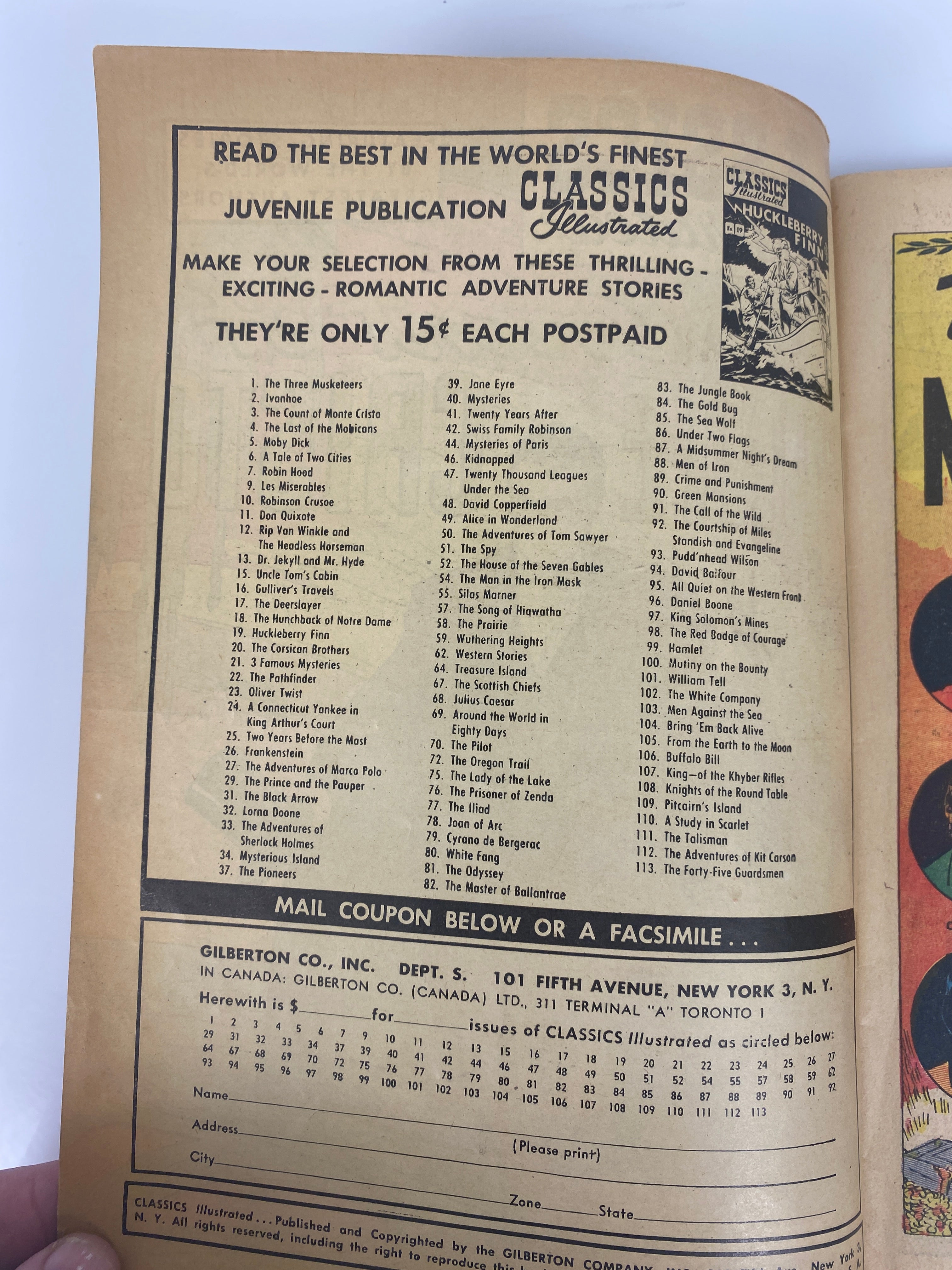 Classics Illustrated Count of Monte Cristo No. 3 HRN113