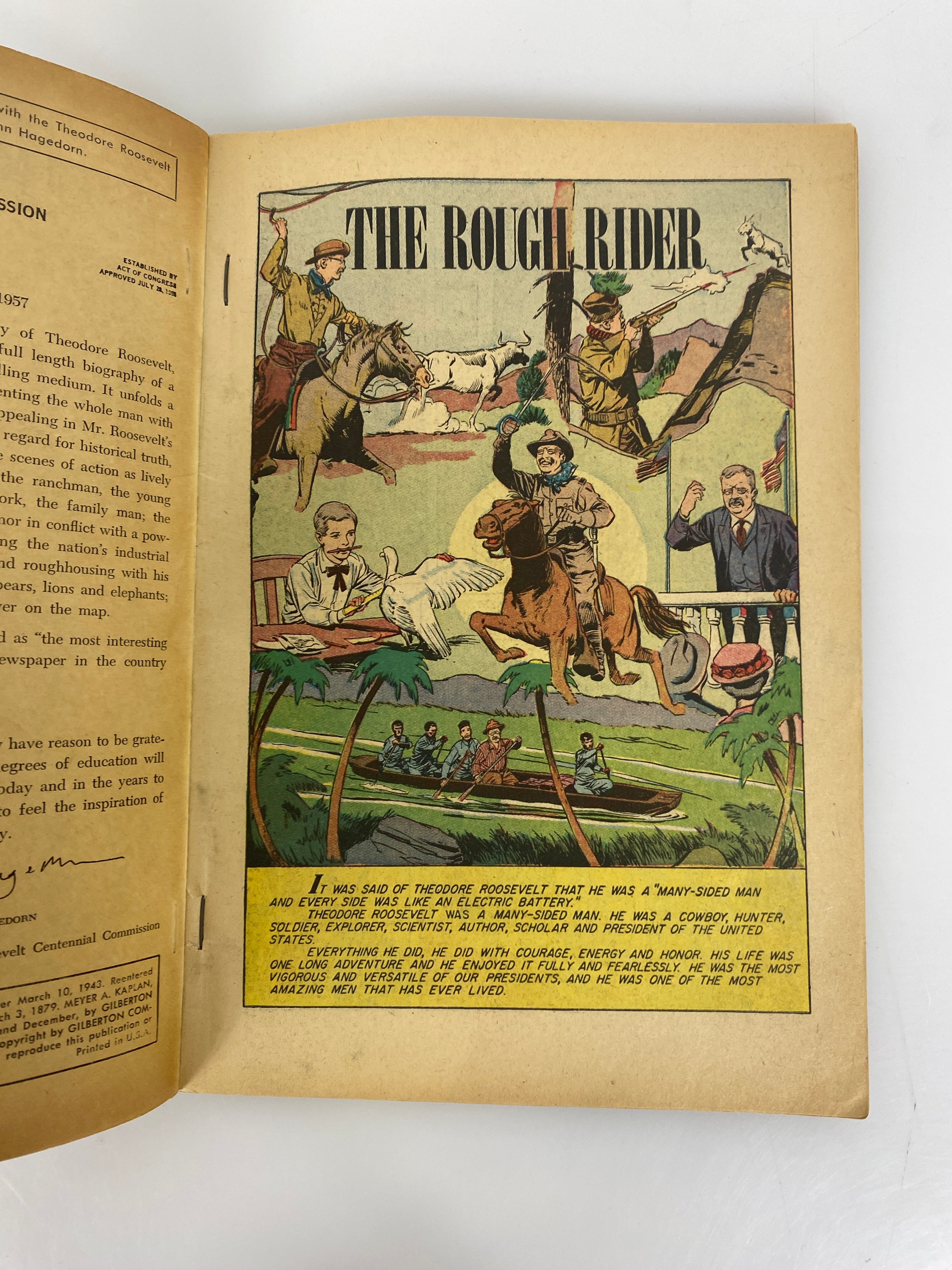 Classics Illustrated The Rough Rider Roosevelt 141A 1957