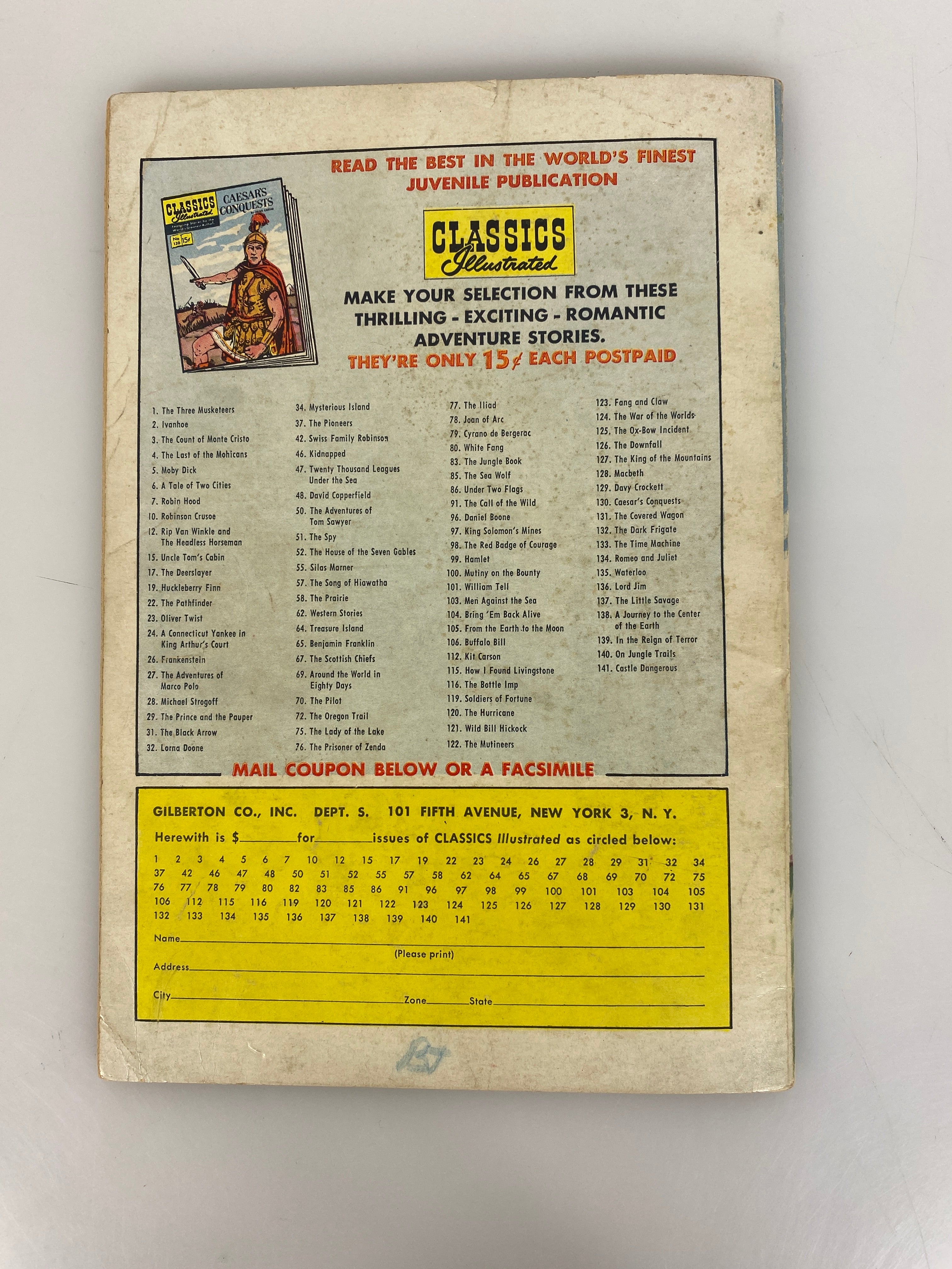 Classics Illustrated The Rough Rider Roosevelt 141A 1957