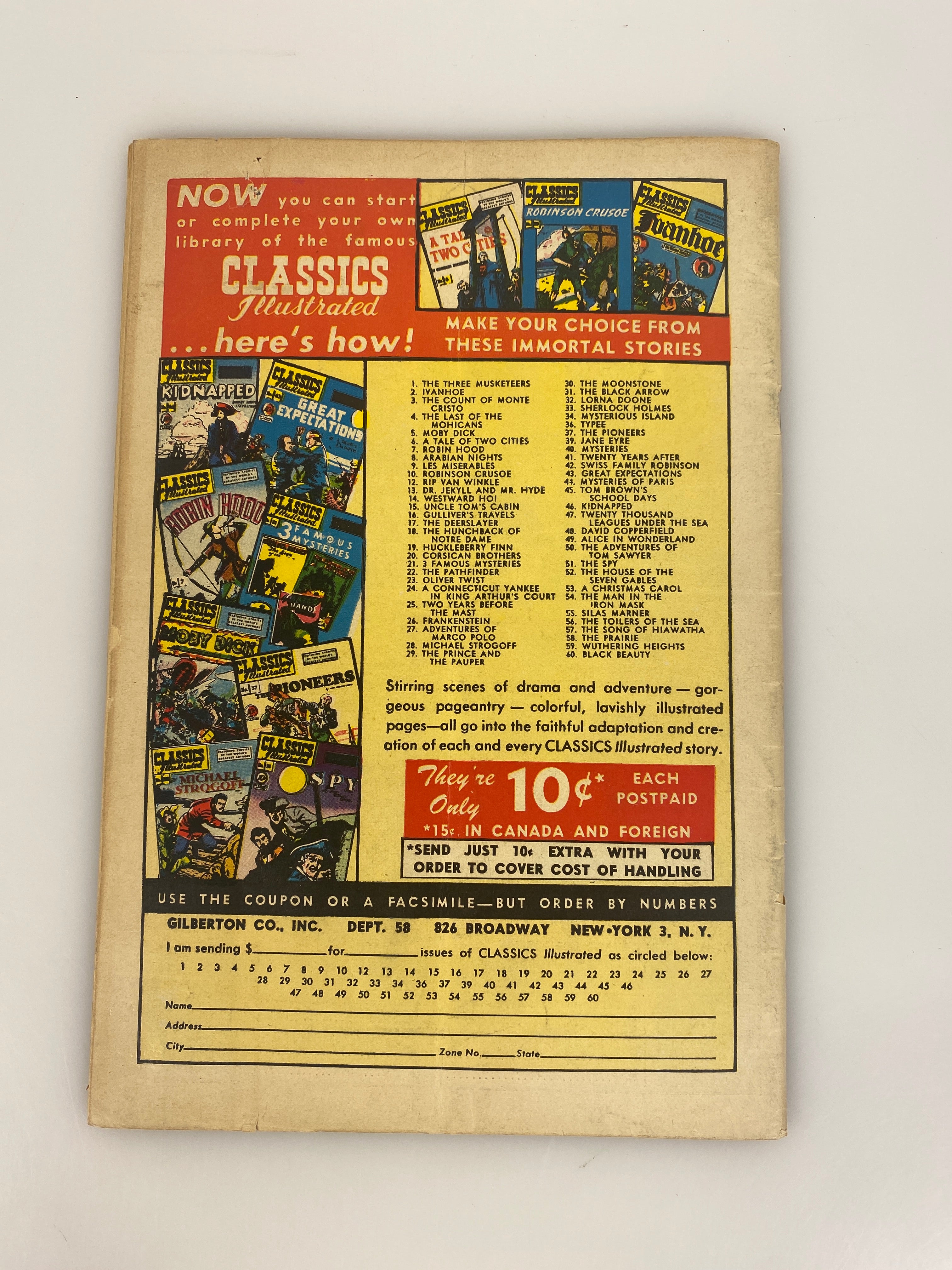 Classics Illustrated Wuthering Heights Emily Bronte No. 59 1949 HRN 60