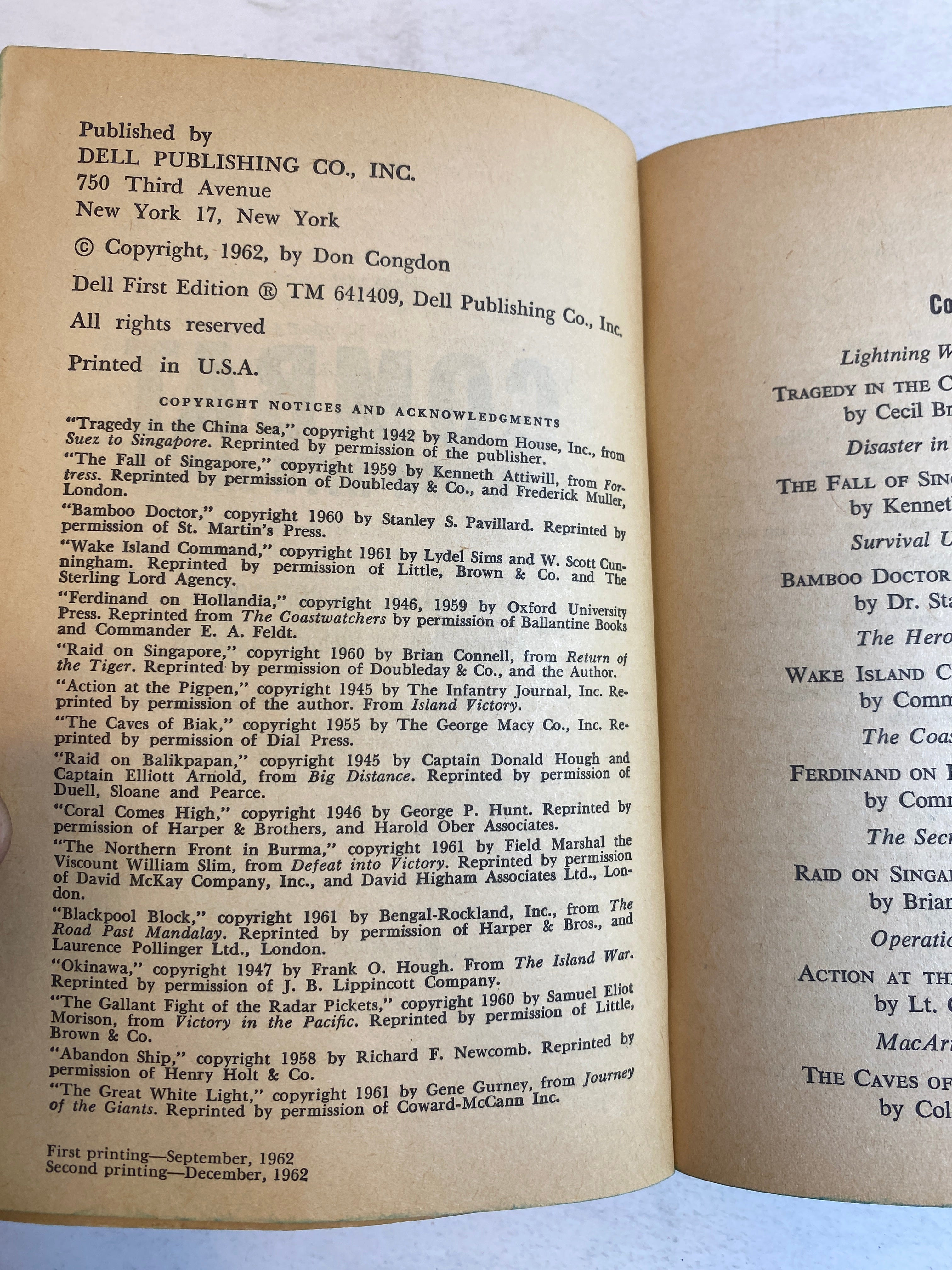 Combat The War with Japan Don Congdon 1962