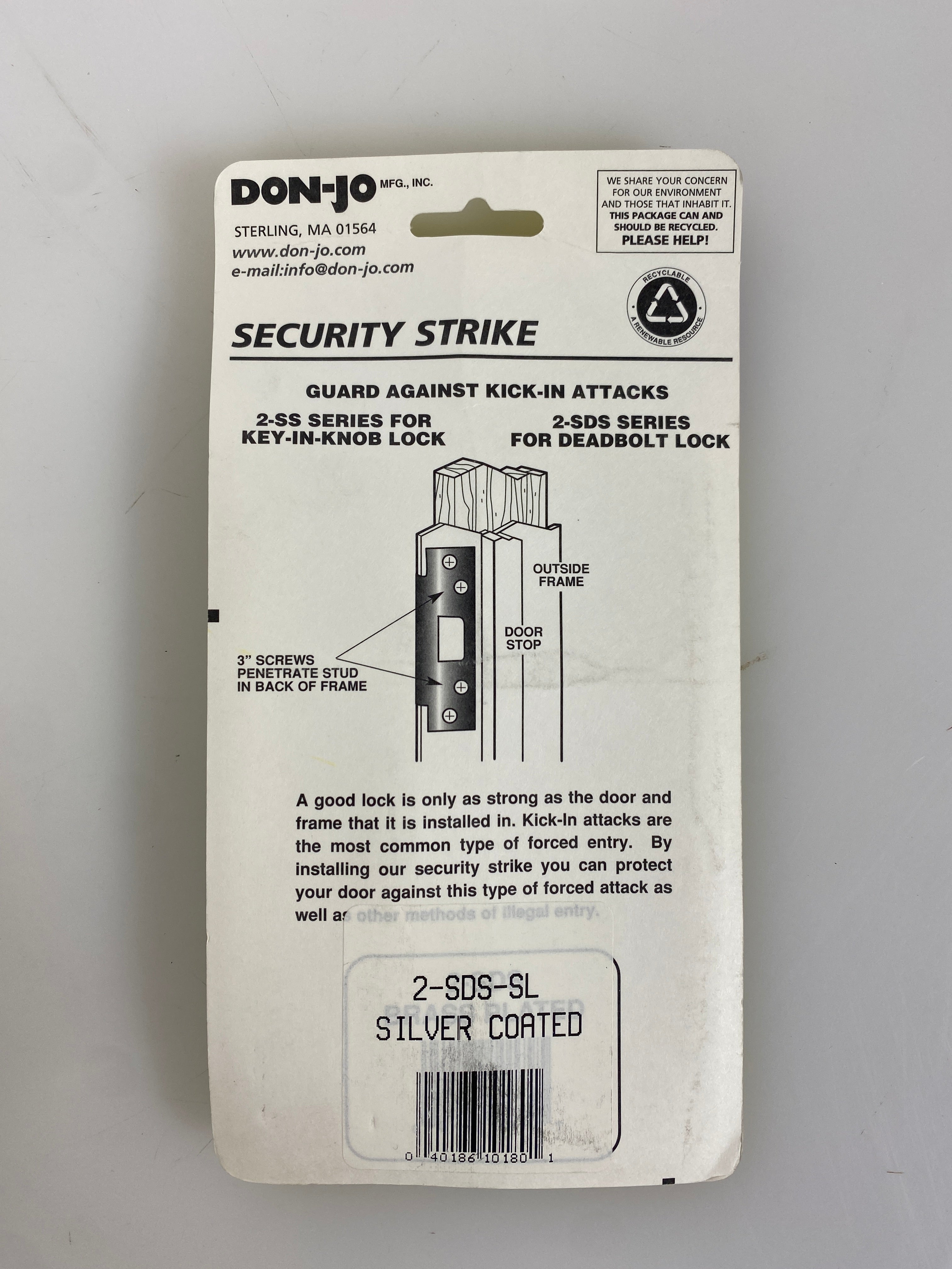 Don-Jo Silver Coated Security Strike Pack of 4