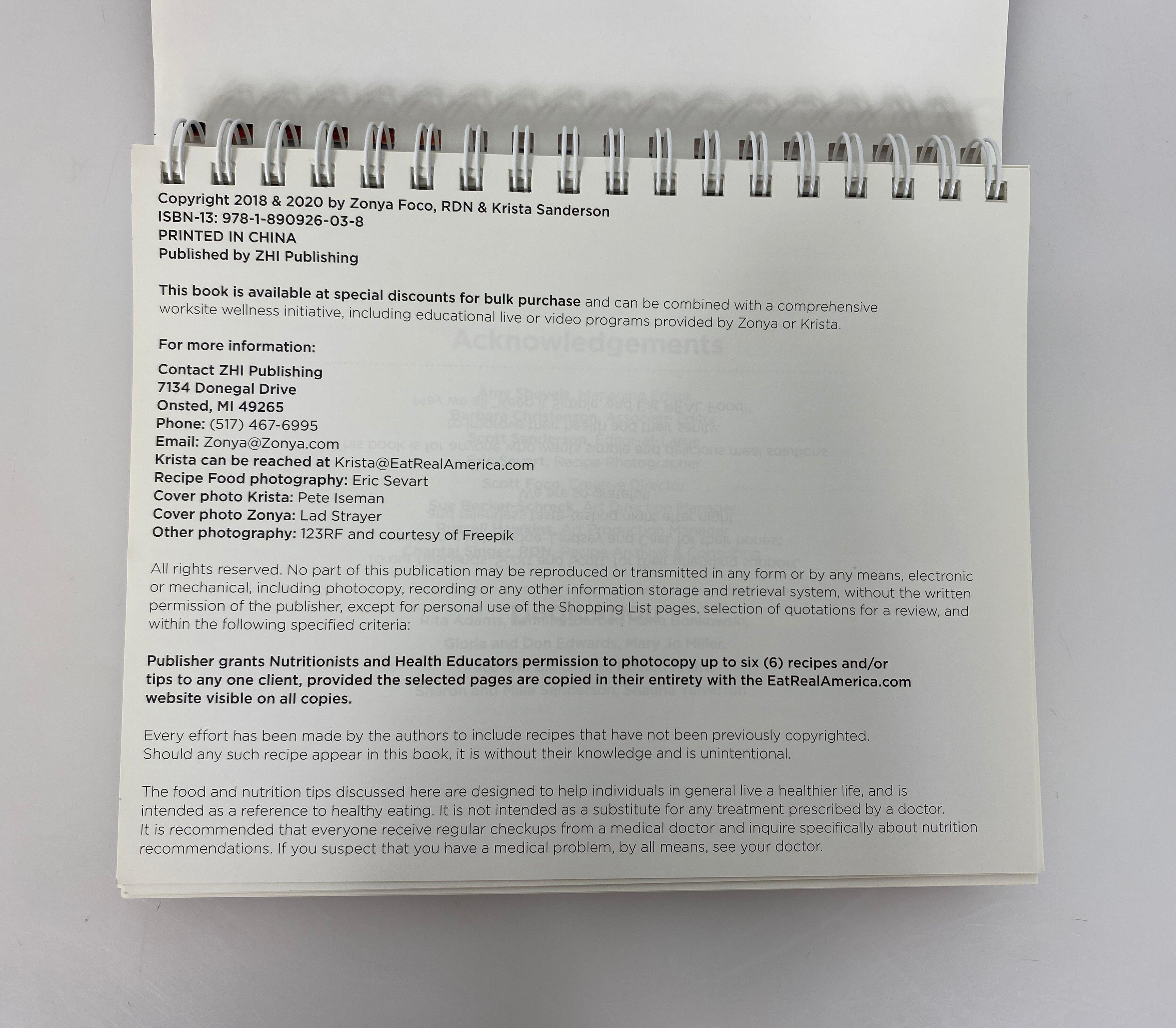 Eat Real Cookbook 28 Day Kickstart by Sanderson/Foco 2020 Signed Spiral SC