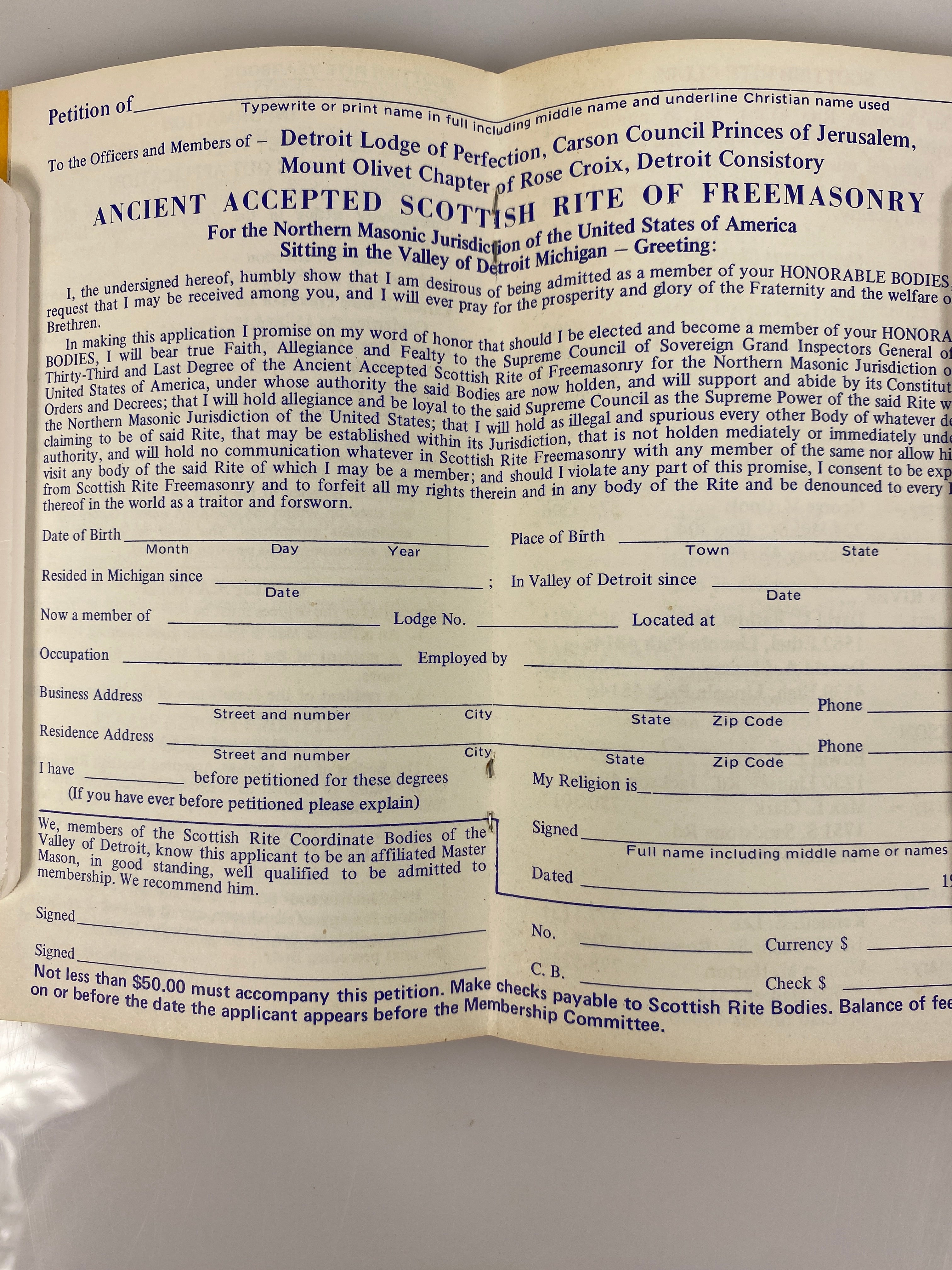 Freemason Scottish Rite Bodies Detroit, MI Ephemera Lot (1972-1978)