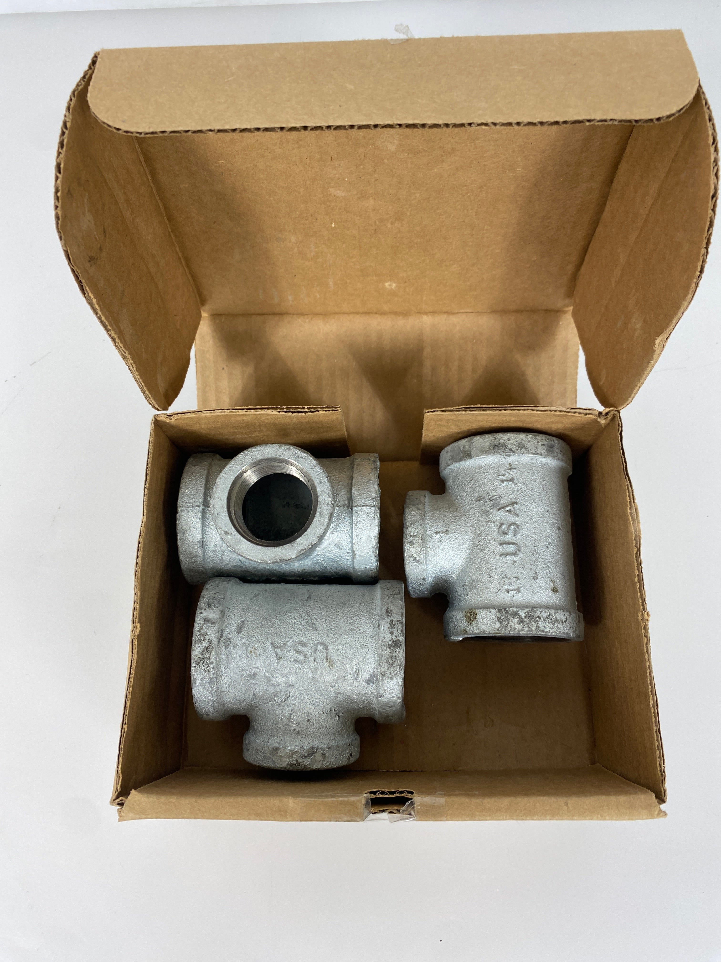 Galvanized Tee 1-1 1/4" x 1-1 1/4" x 1" Pack of 3