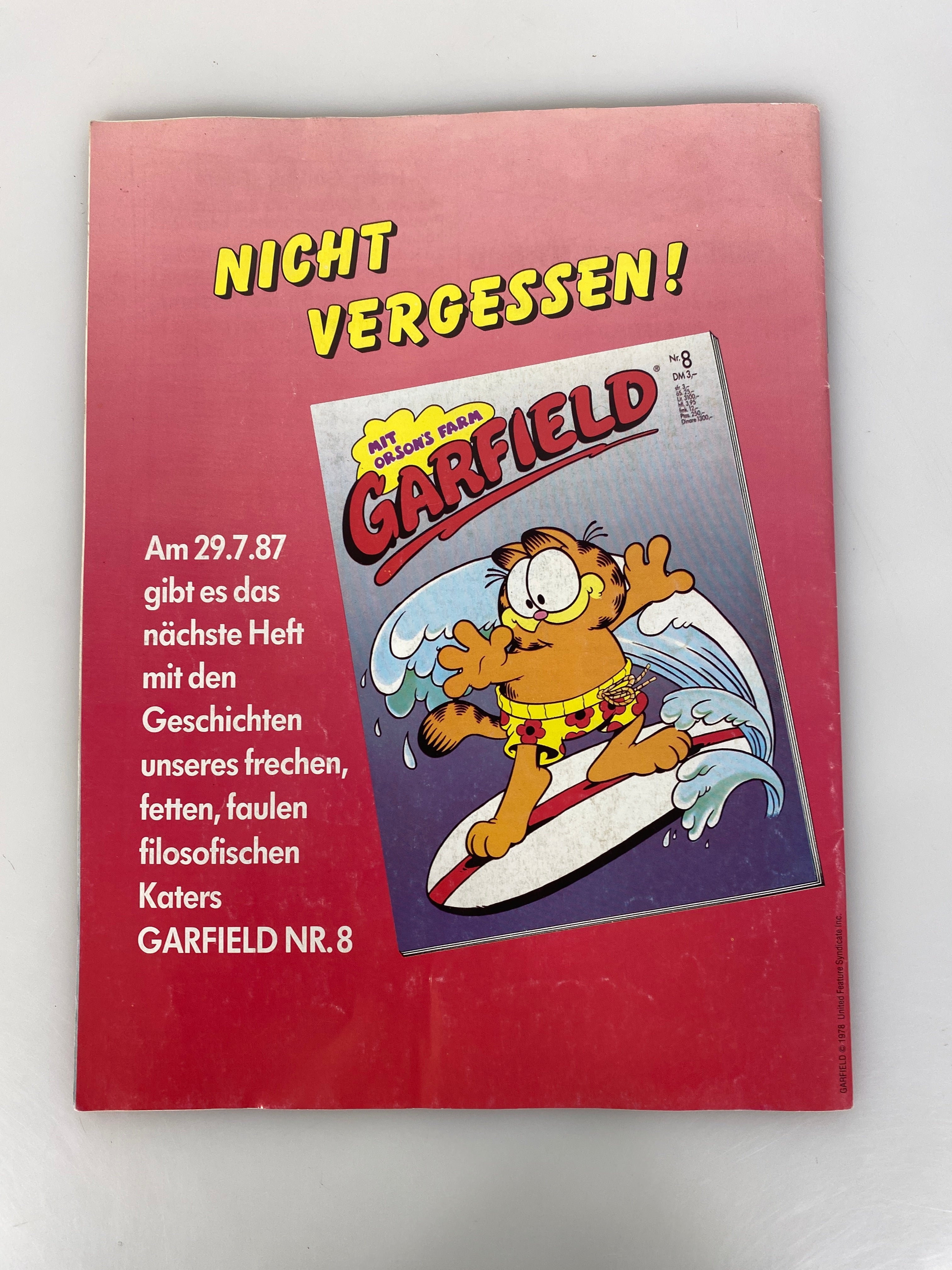 Garfield German Comic No. 8 1987