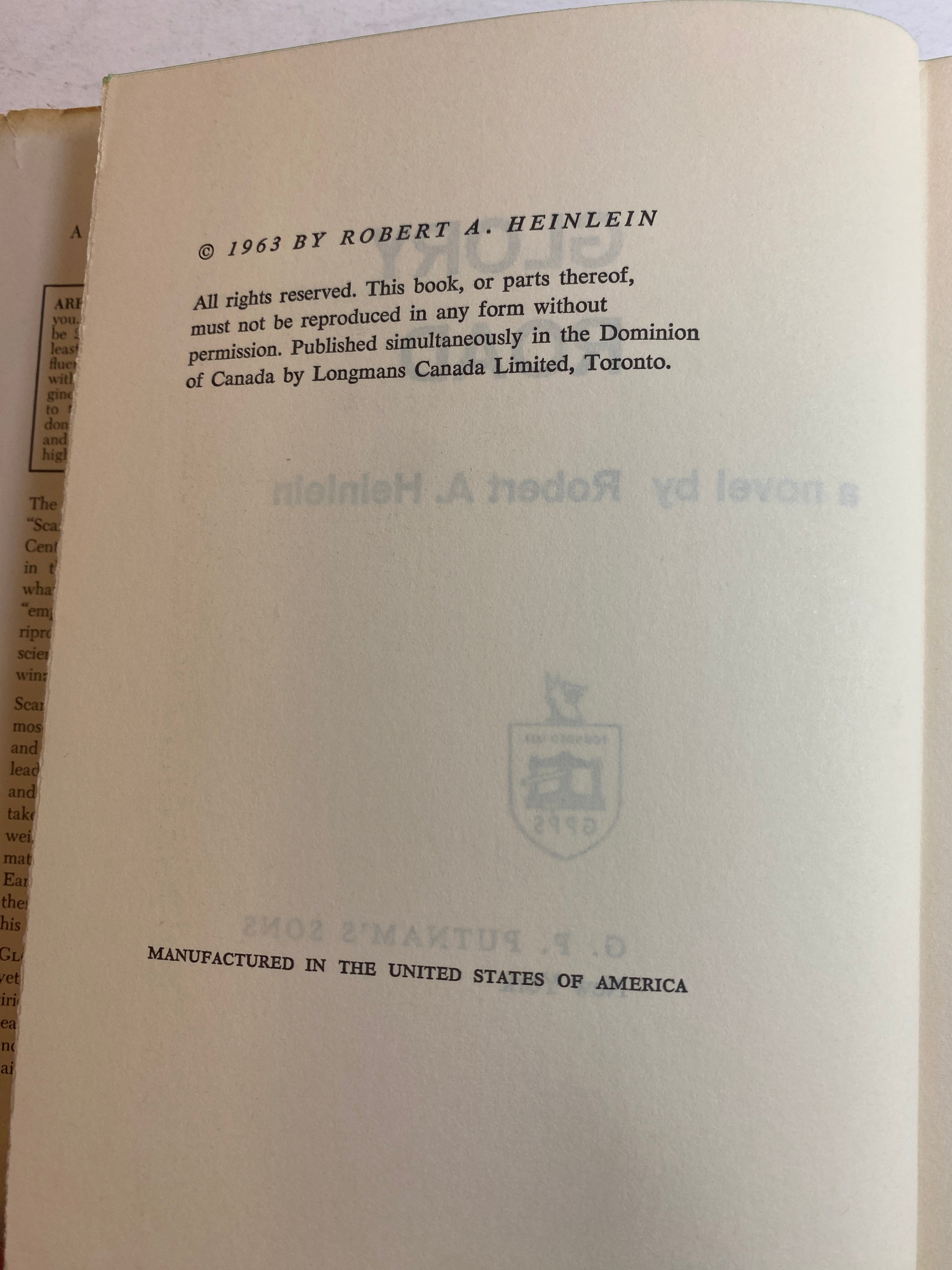 Glory Road Robert Heinlein HCDJ 1963