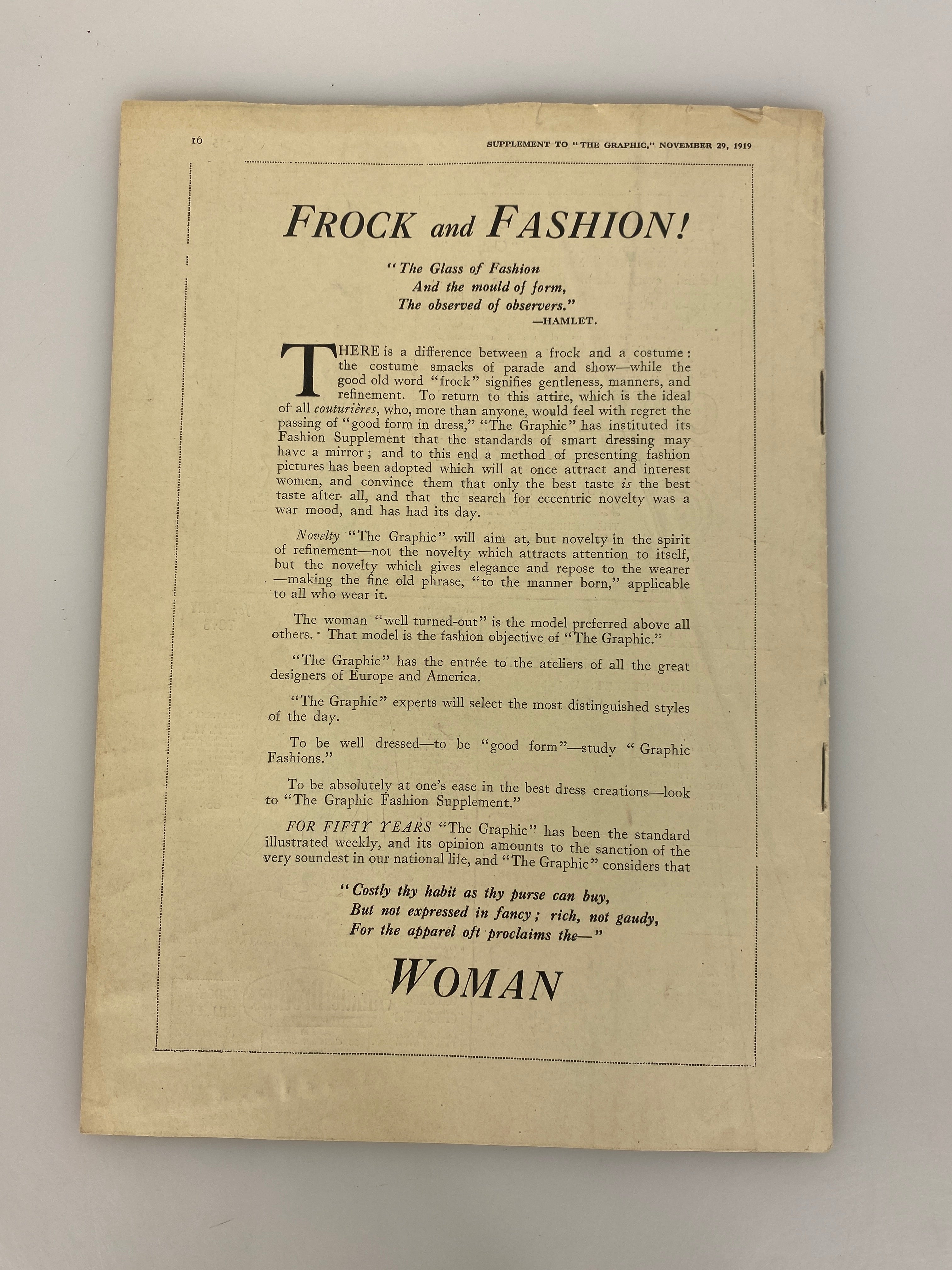 Graphic Fashions: Furs Christmas (supplement to The Graphic November 1919)