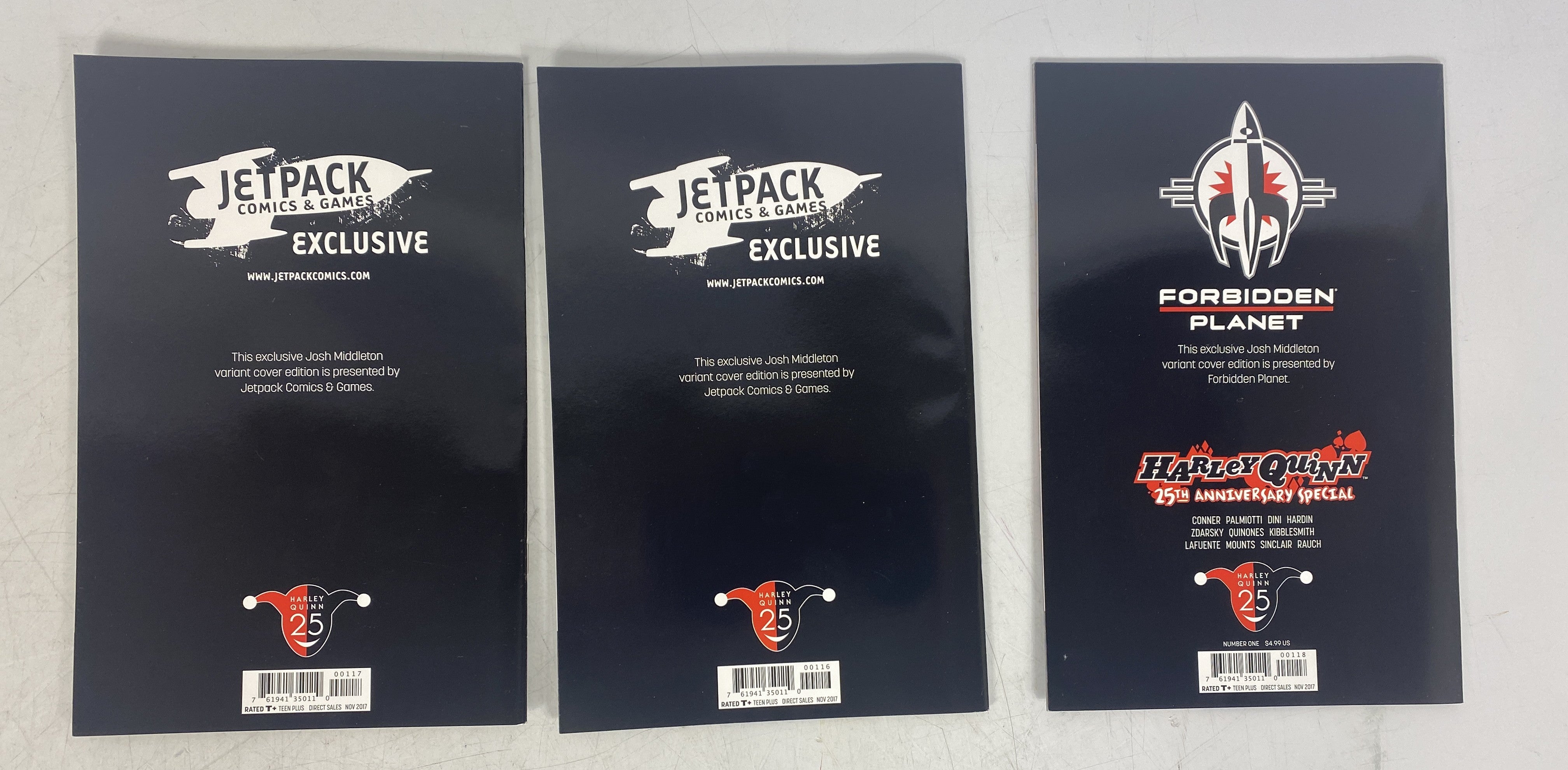 Harley Quinn 25th Anniversary Special #1 Josh Middleton Variants Lot of 3