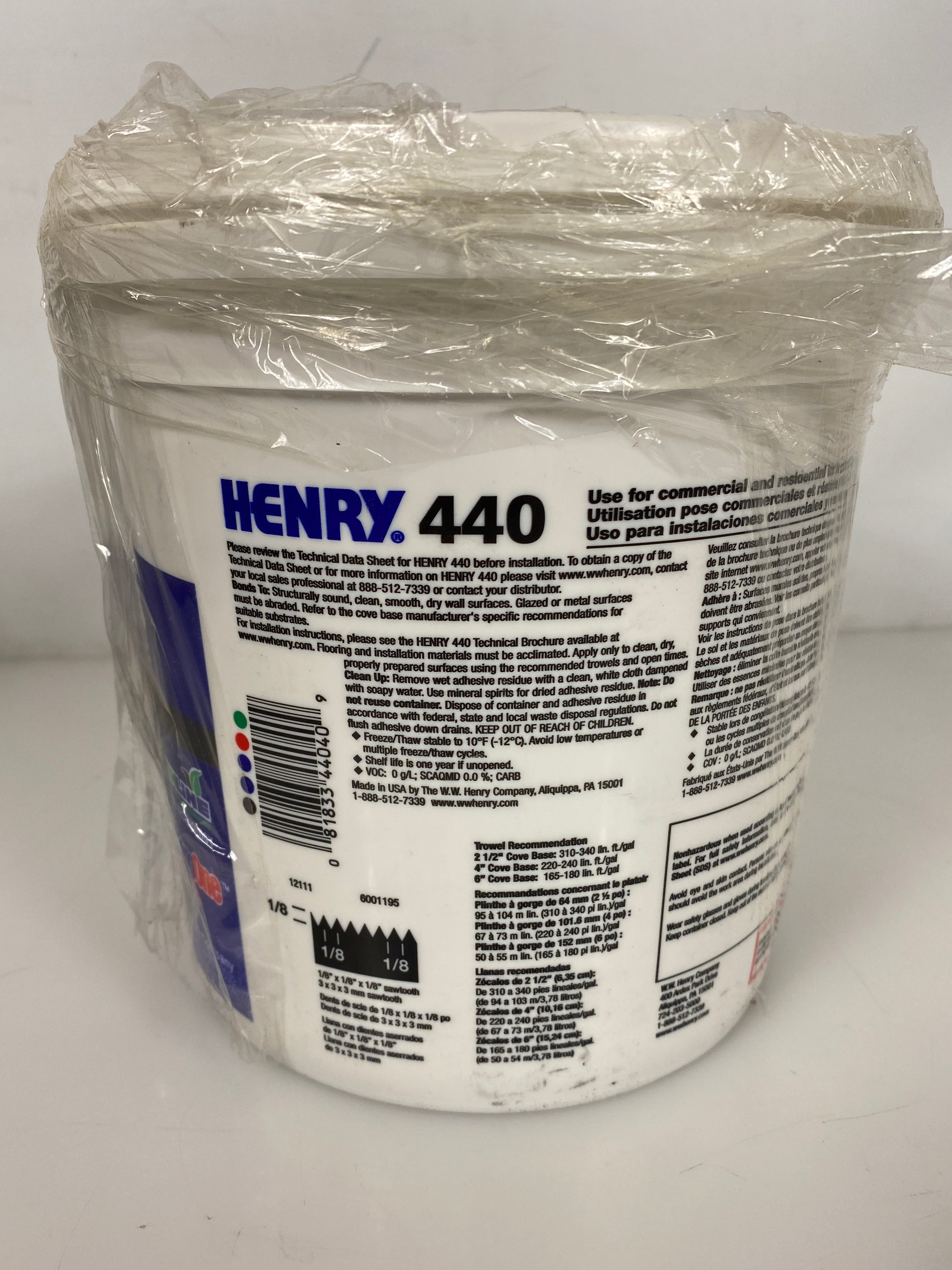 Henry #440 Cove Base Adhesive Pack of 3
