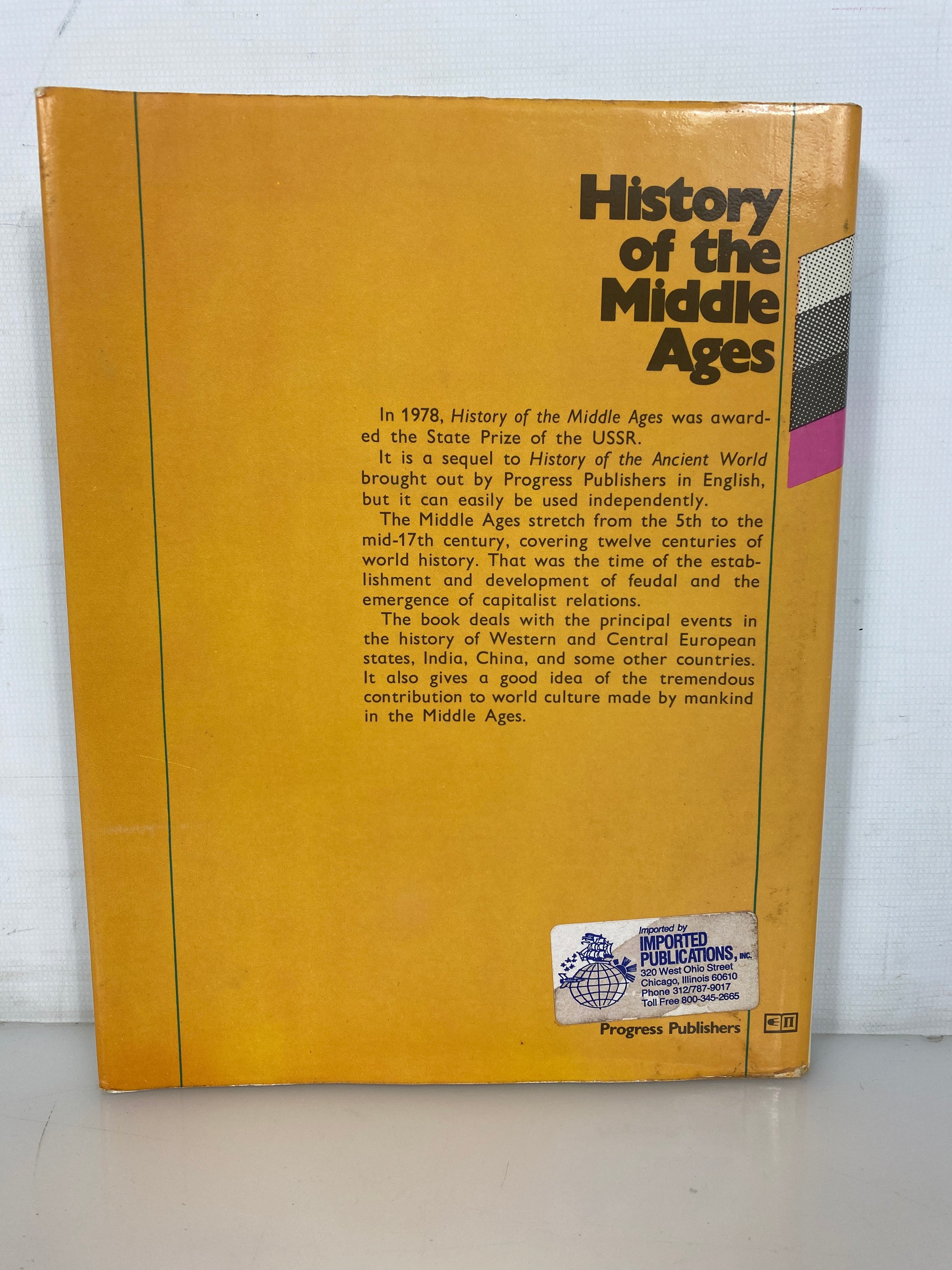 History of the Middle Ages by Agibalova/Donskoy 1988 Soviet Textbook HCDJ