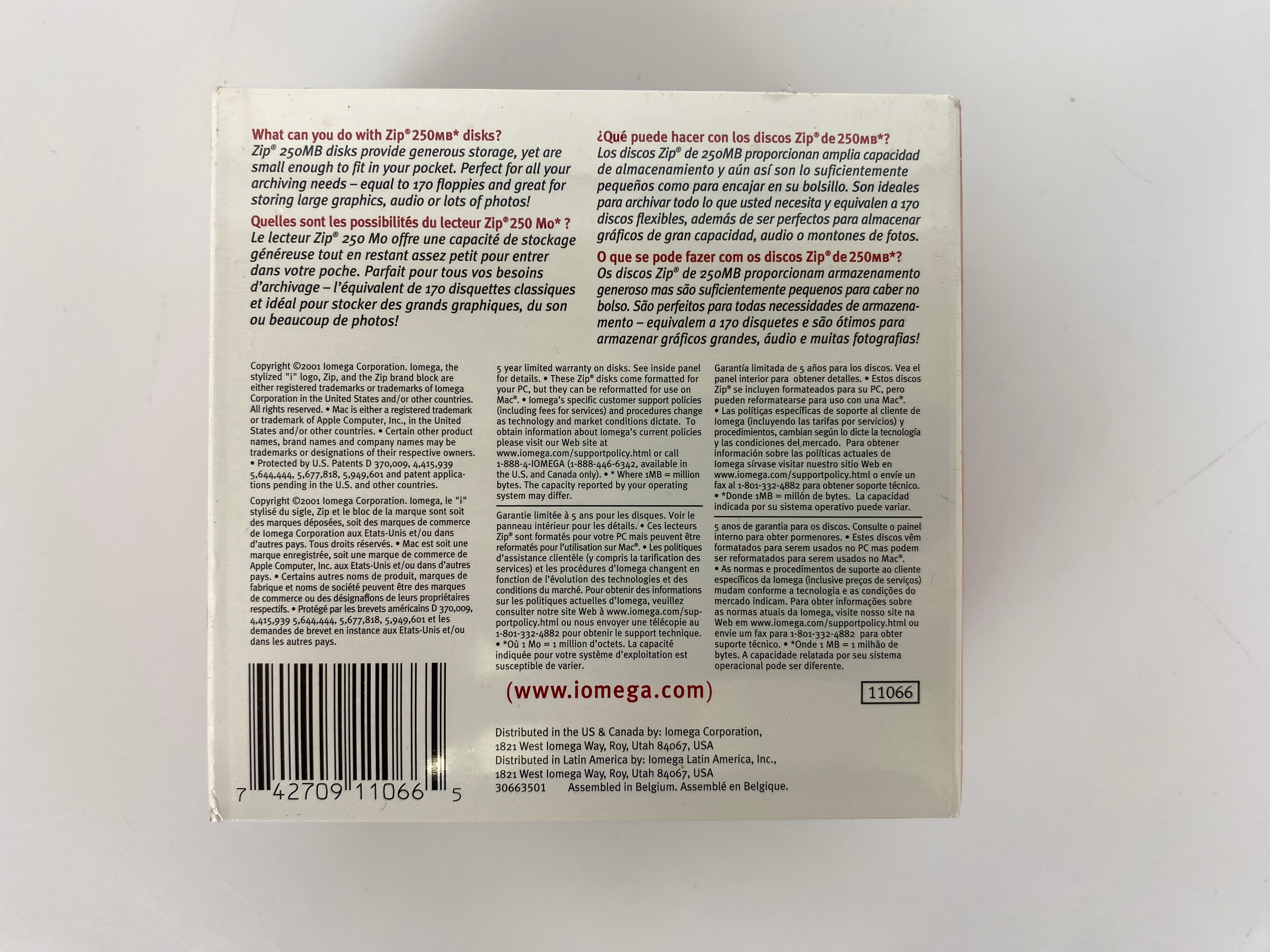 iOmega Zip 250MB Zip Disks 4-Pack *New*