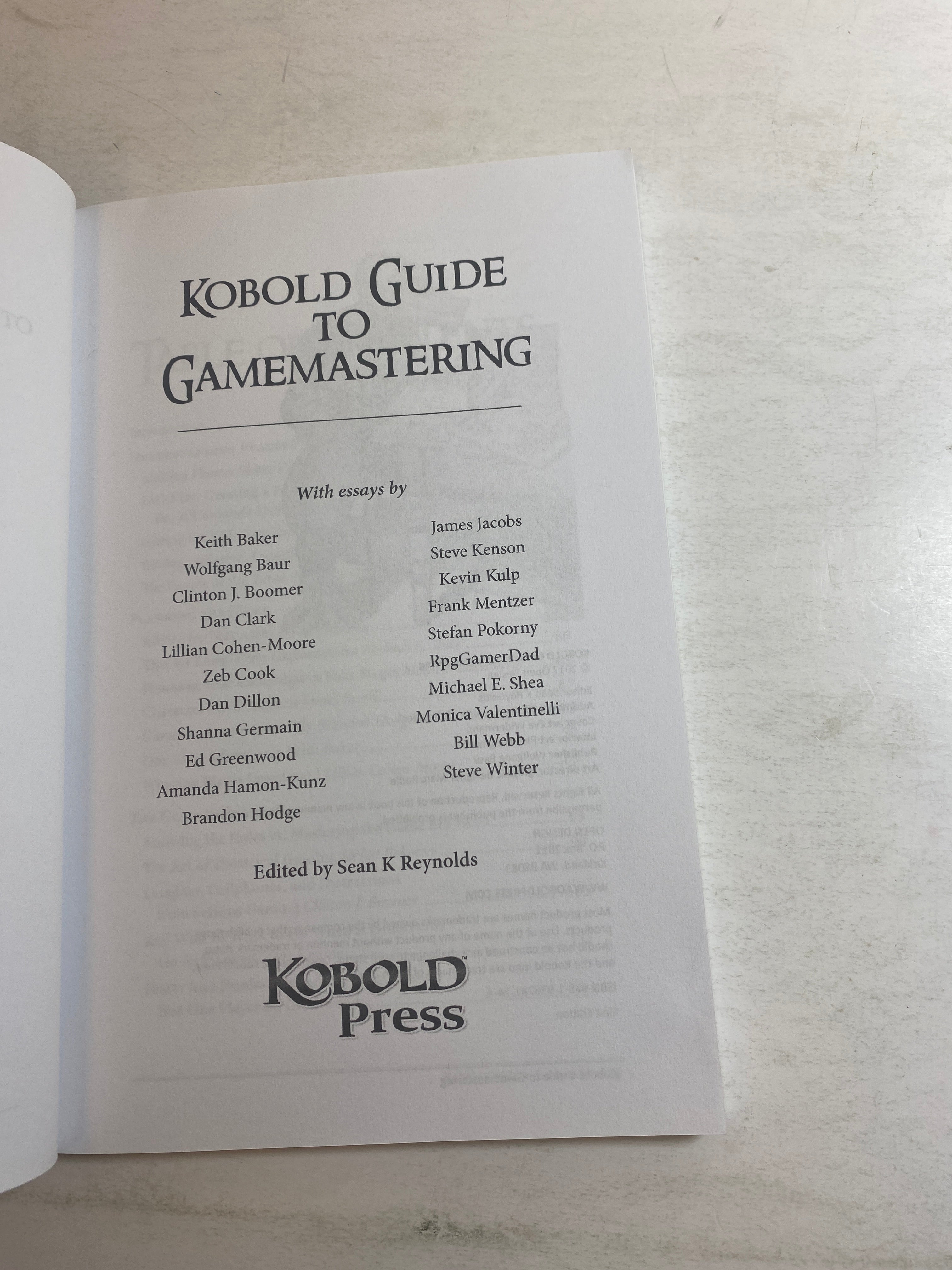 Kobold Guide to Gamemastering RPG SC 2017