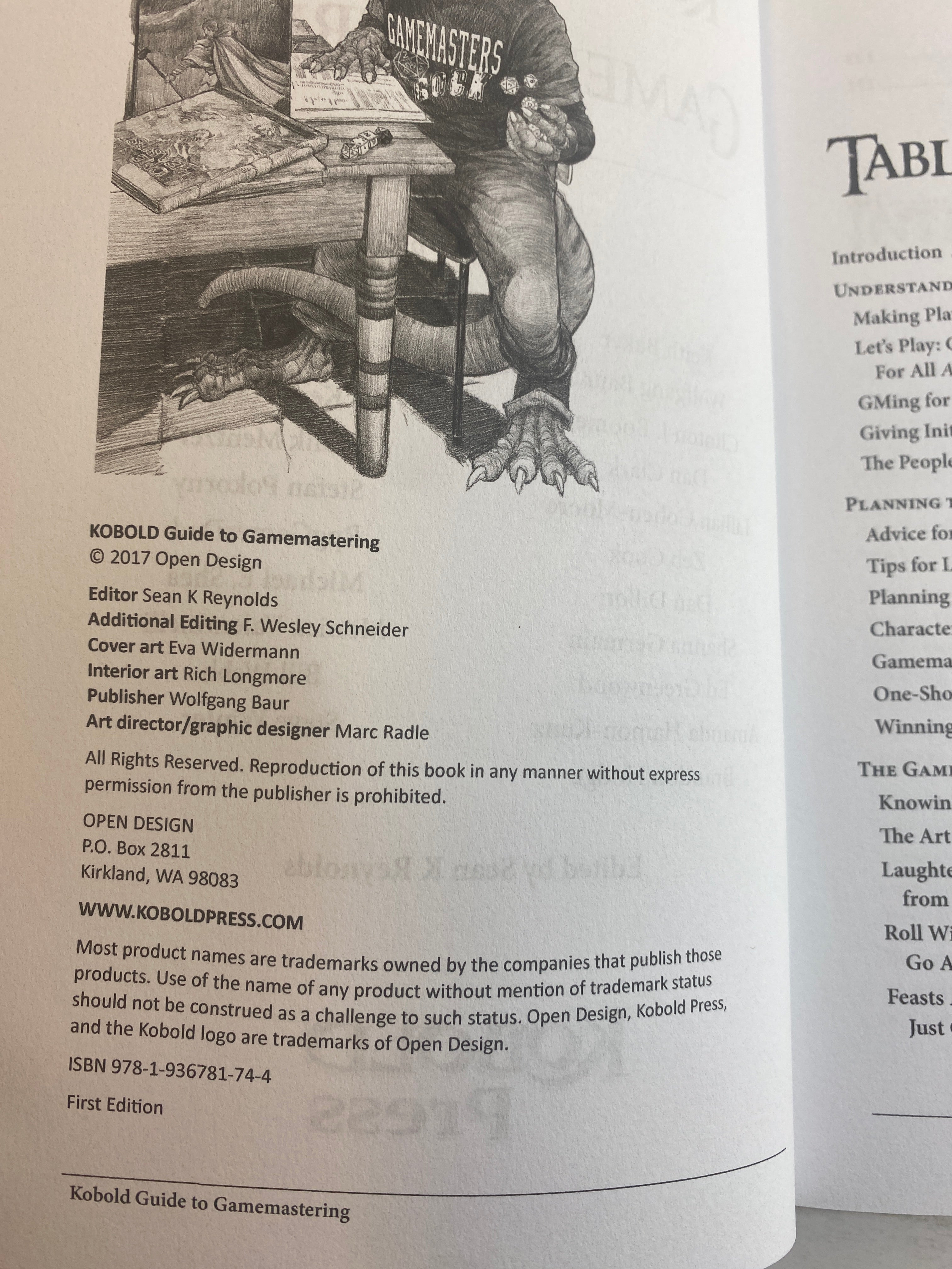 Kobold Guide to Gamemastering RPG SC 2017