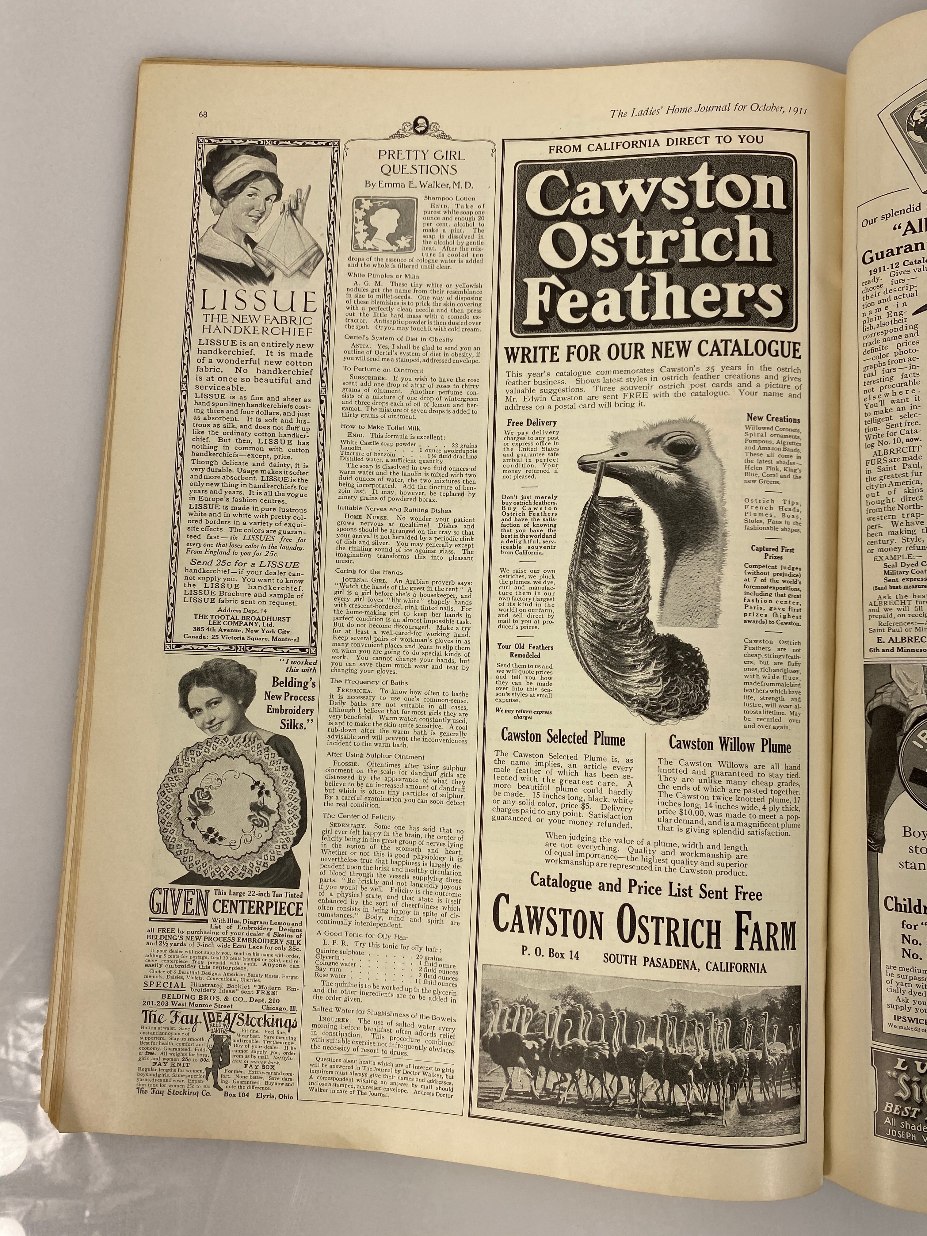 Ladies Home Journal 1911 (missing cover) vintage magazine advertisements