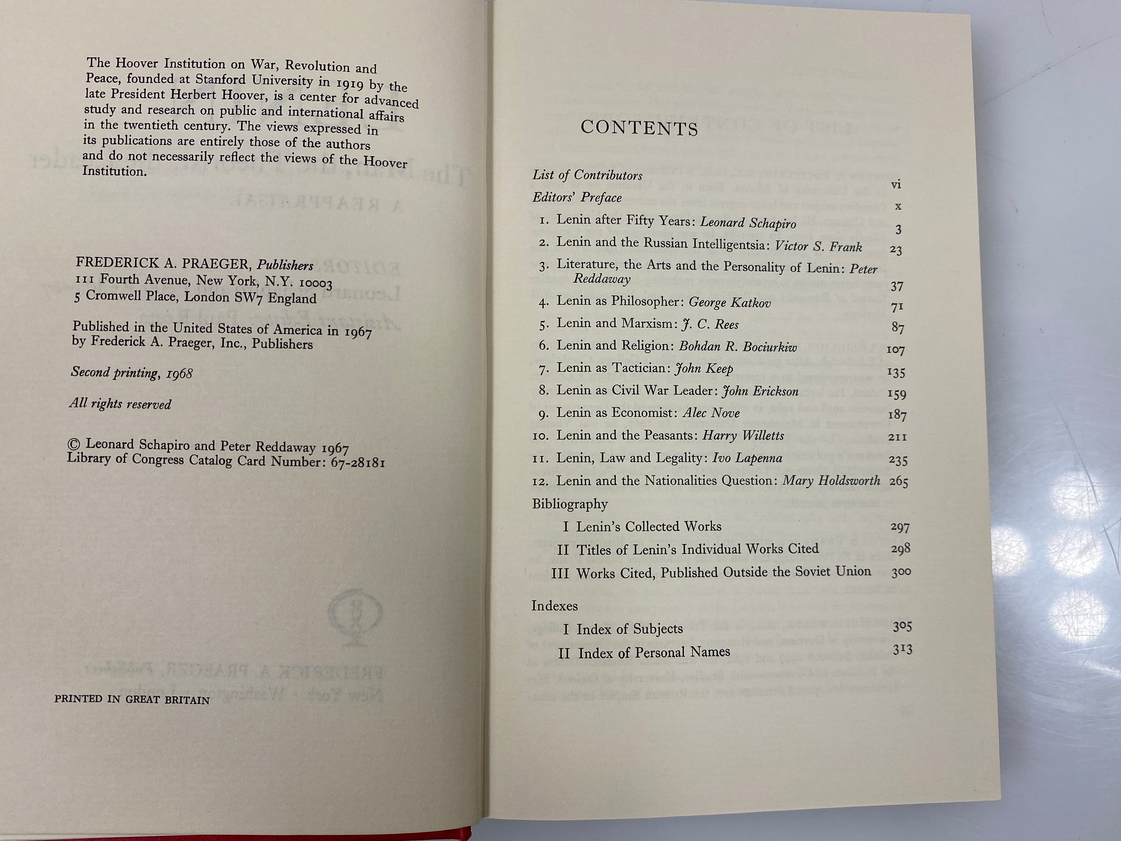 Lenin A Reappraisal by Schapiro and Reddaway 1968 HC DJ