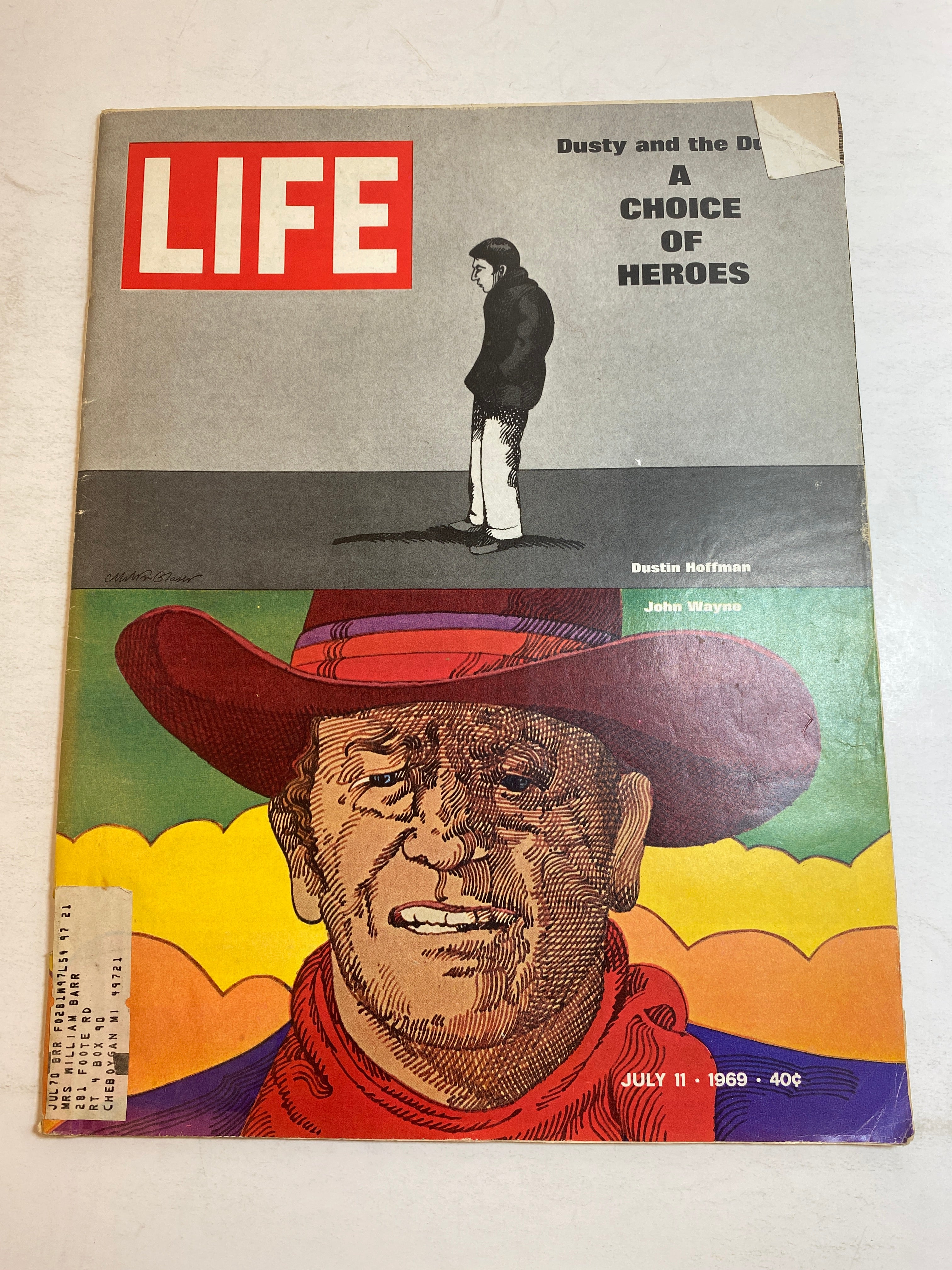 Life Magazine July 11, 1969 Dustin Hoffman John Wayne