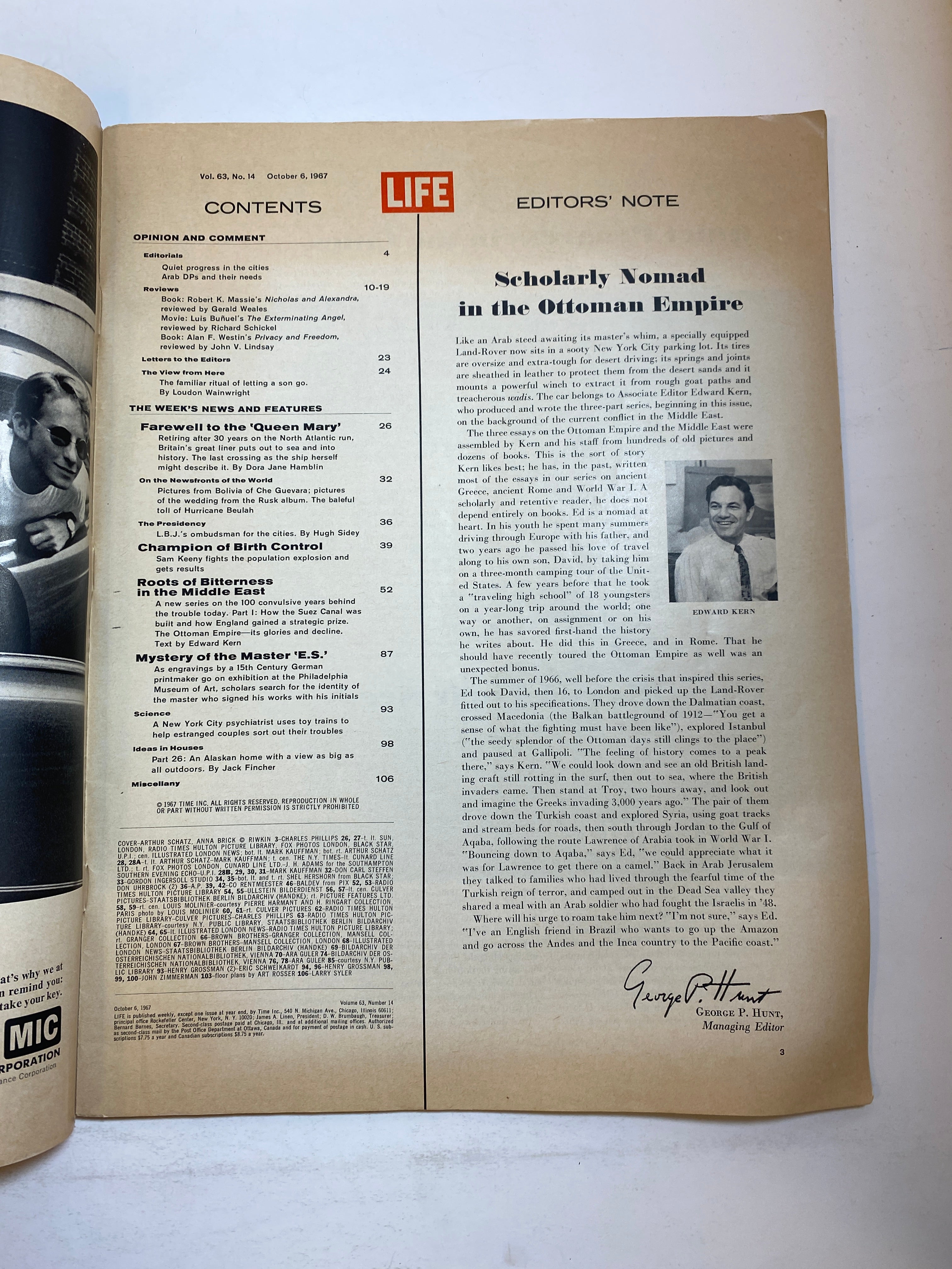 Life Magazine October 6, 1967 Middle East Series