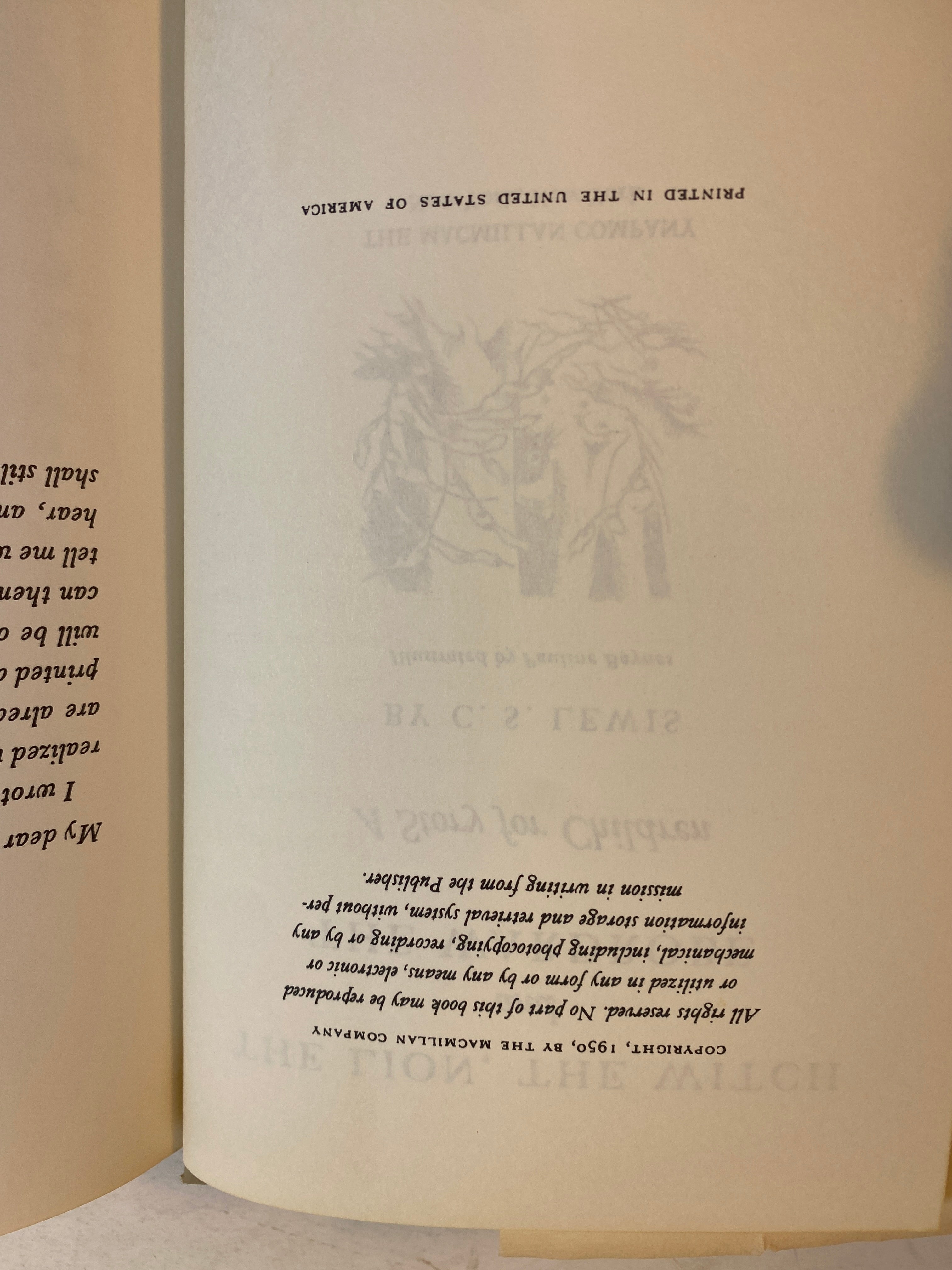 Lion, the Witch, and the Wardrobe CS Lewis HCDJ Book Club 1950