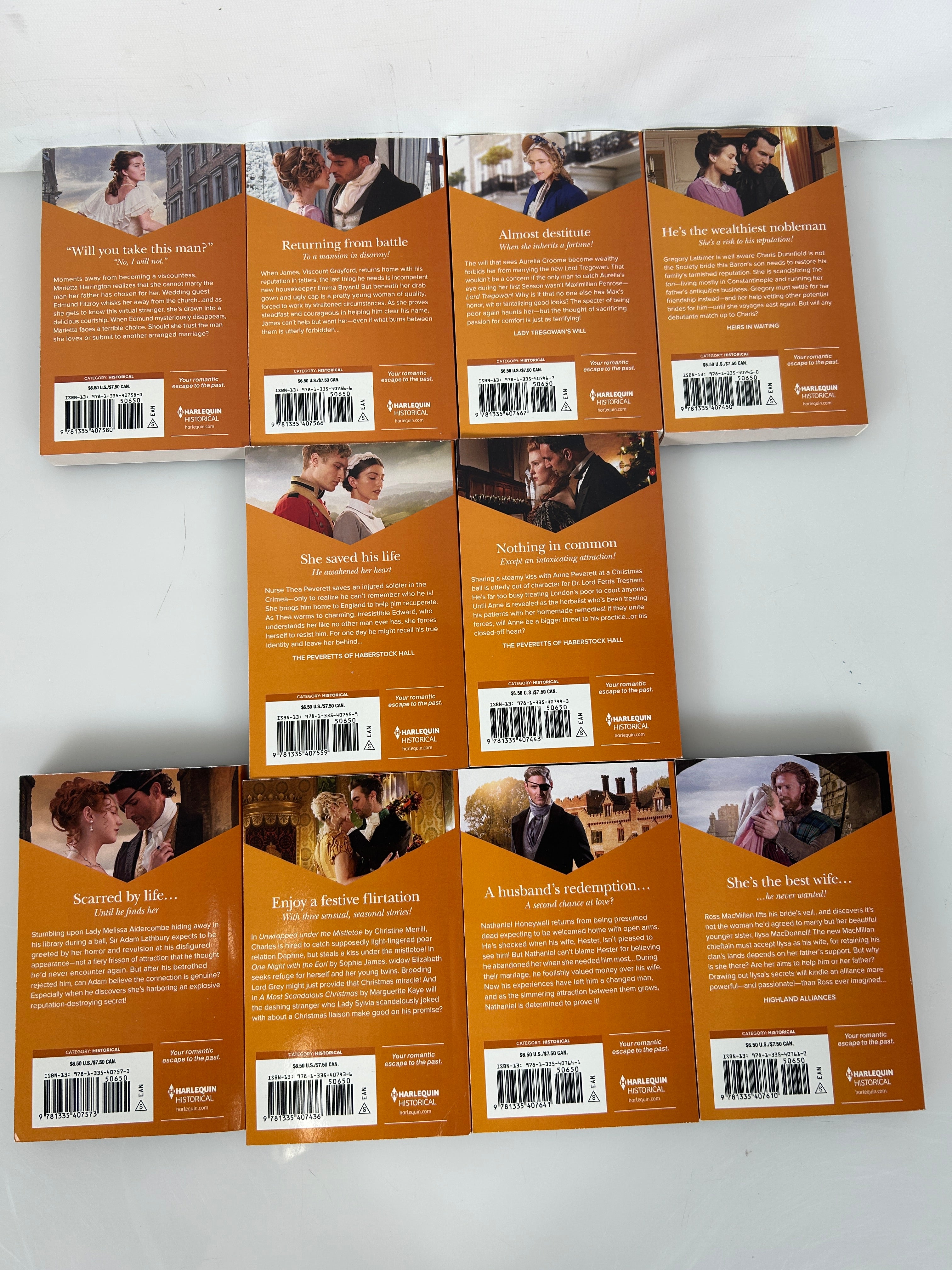 Lot of 10 Harlequin Historical Mass market Books SC