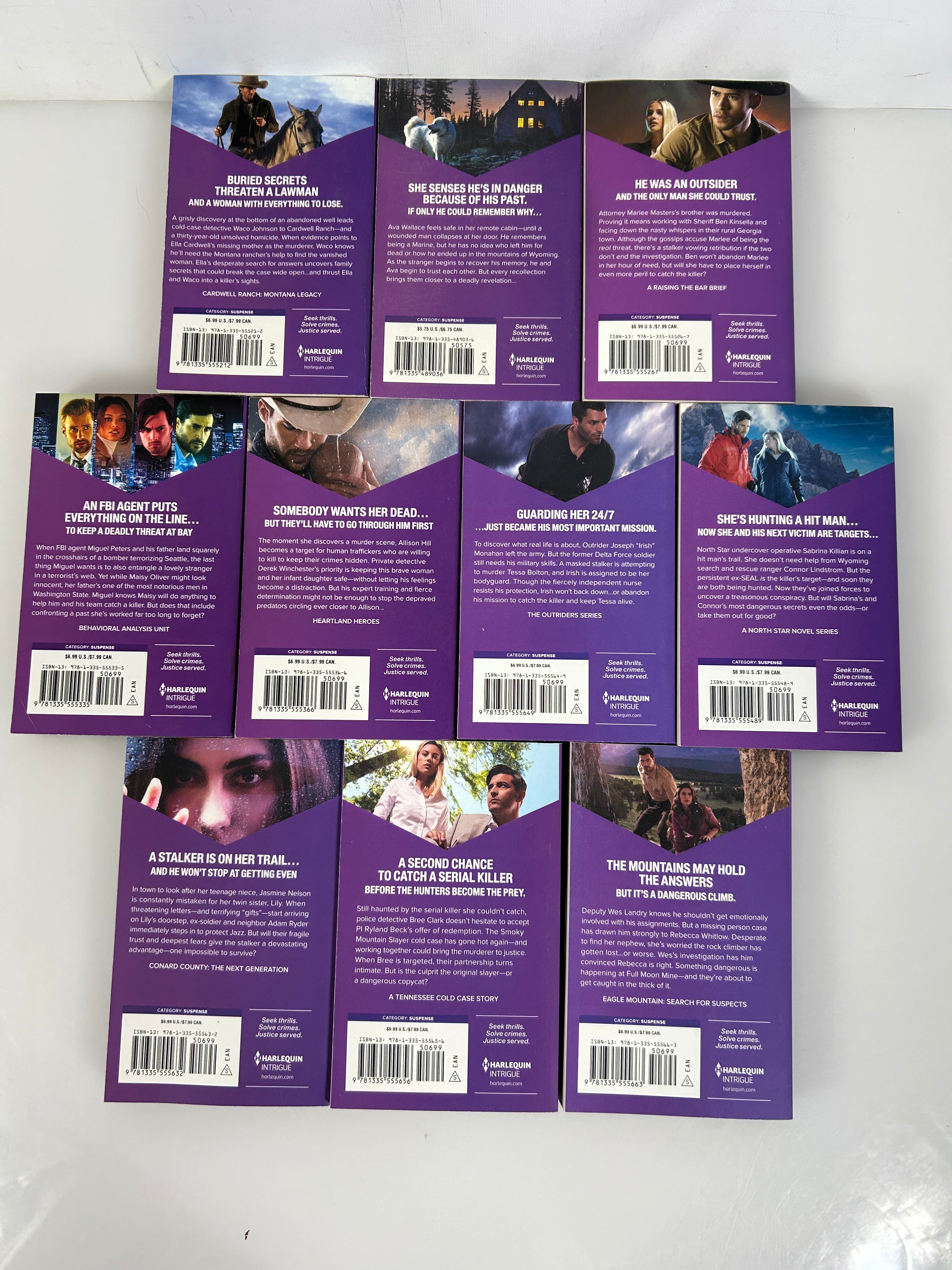 Lot of 10 Harlequin Intrigue Mass market Books SC