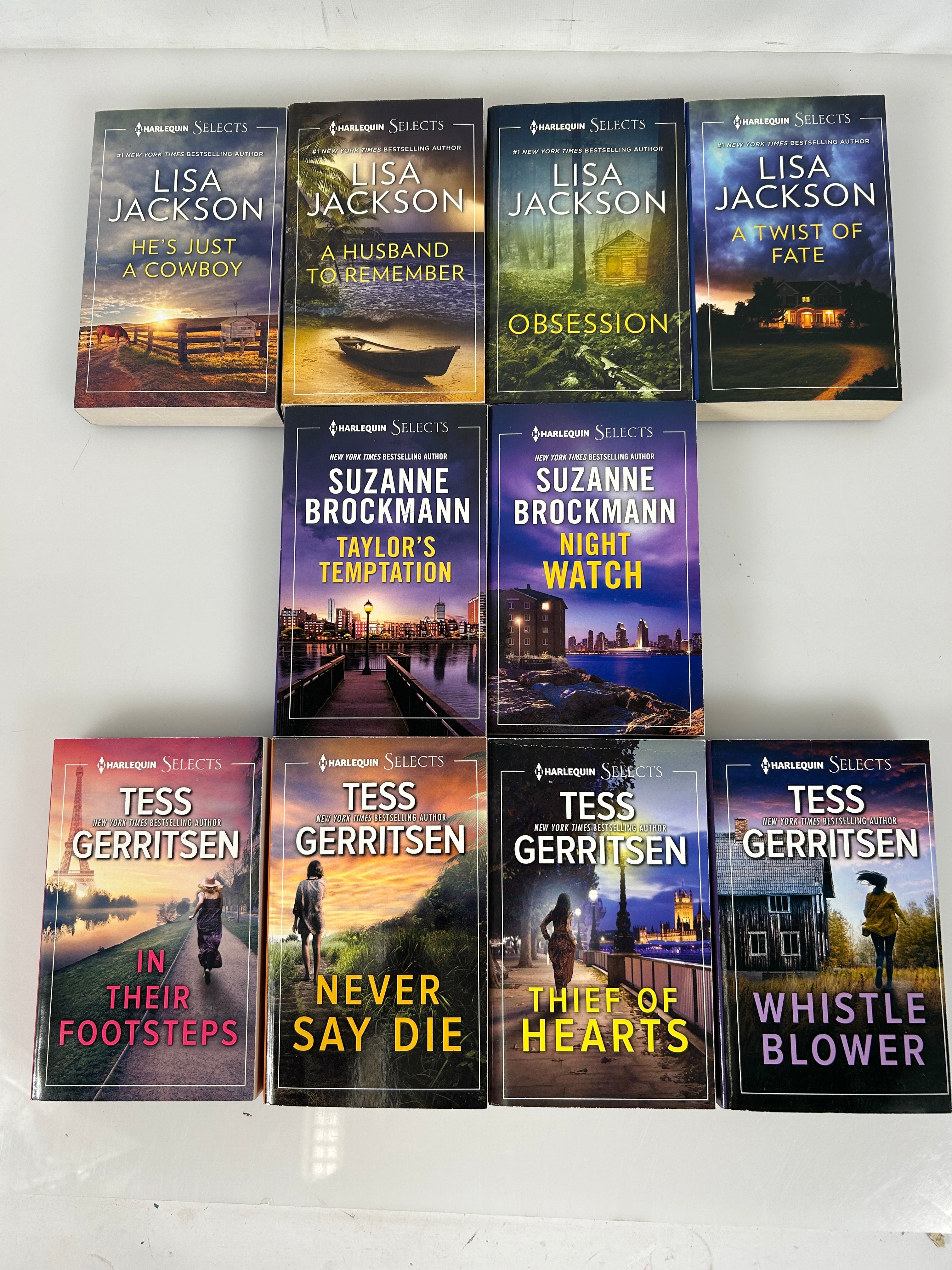 Lot of 10 Harlequin Selects Tess Gerritsen, Suzanne Brockmann, & Lisa Jackson SC