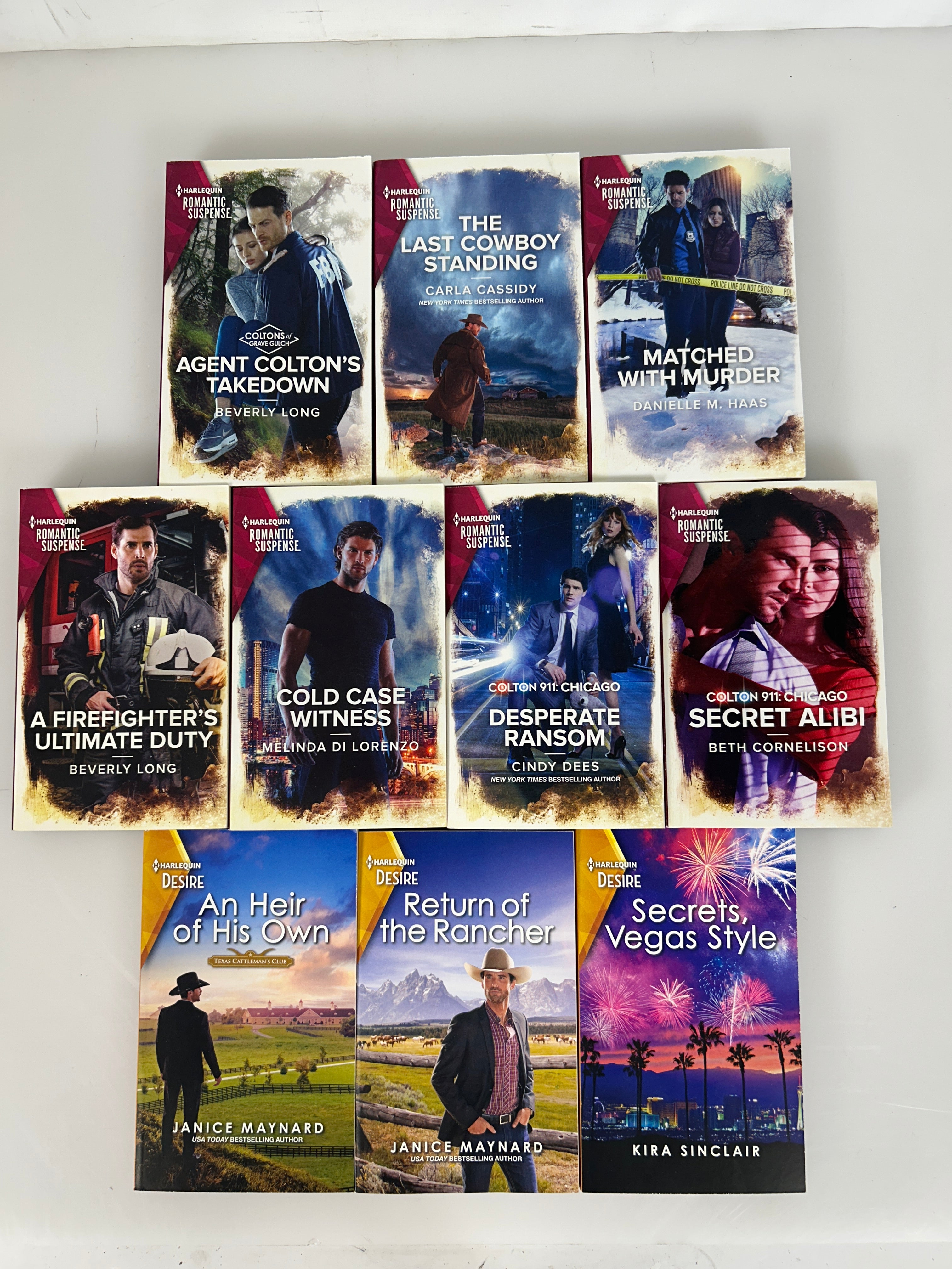 Lot of 10 Harlequin3-Desire & 7 Romantic Suspense SC