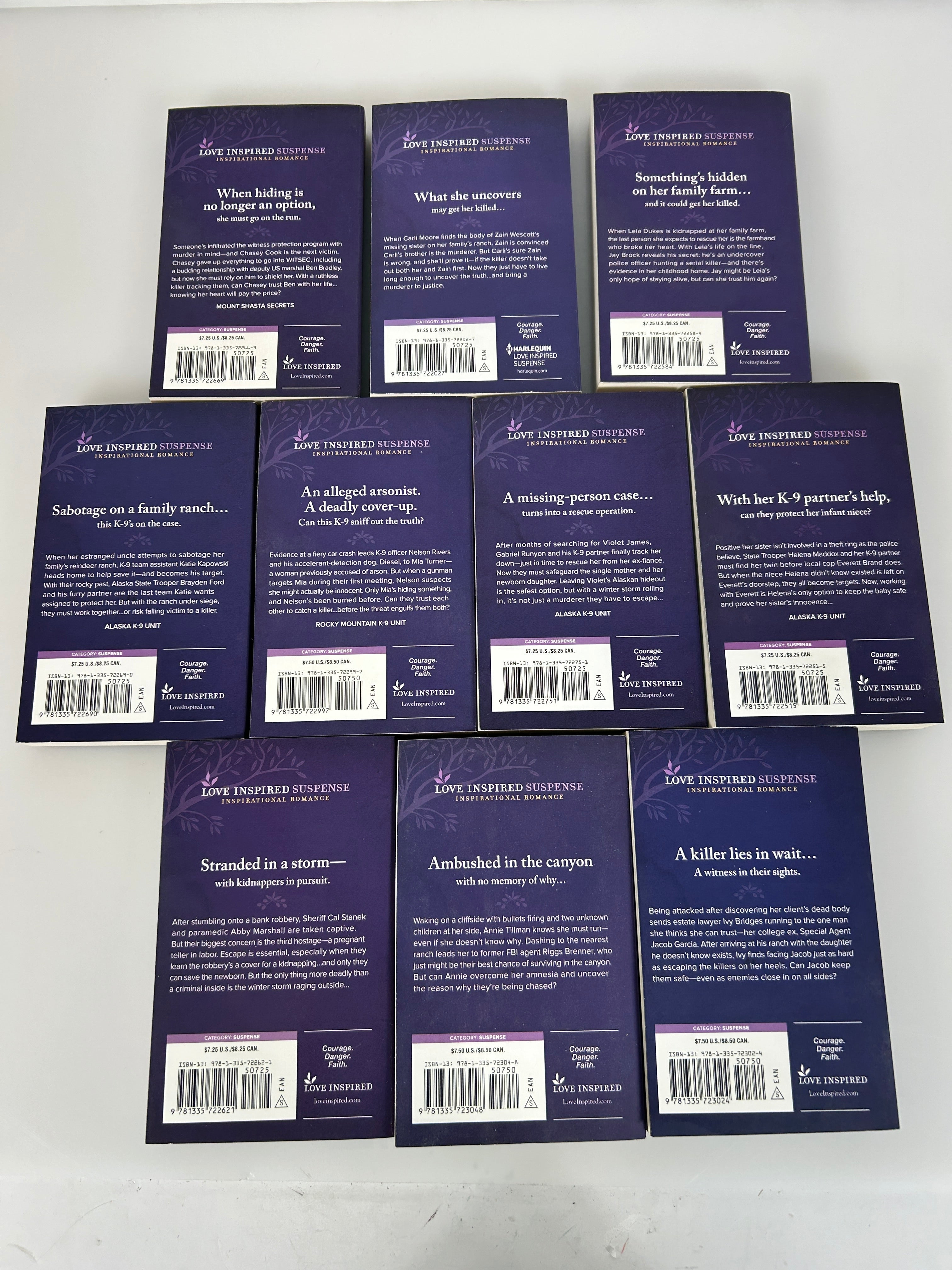 Lot of 10 Love Inspired LARGER PRINT Christian Romance Popular PB SUSPENSE