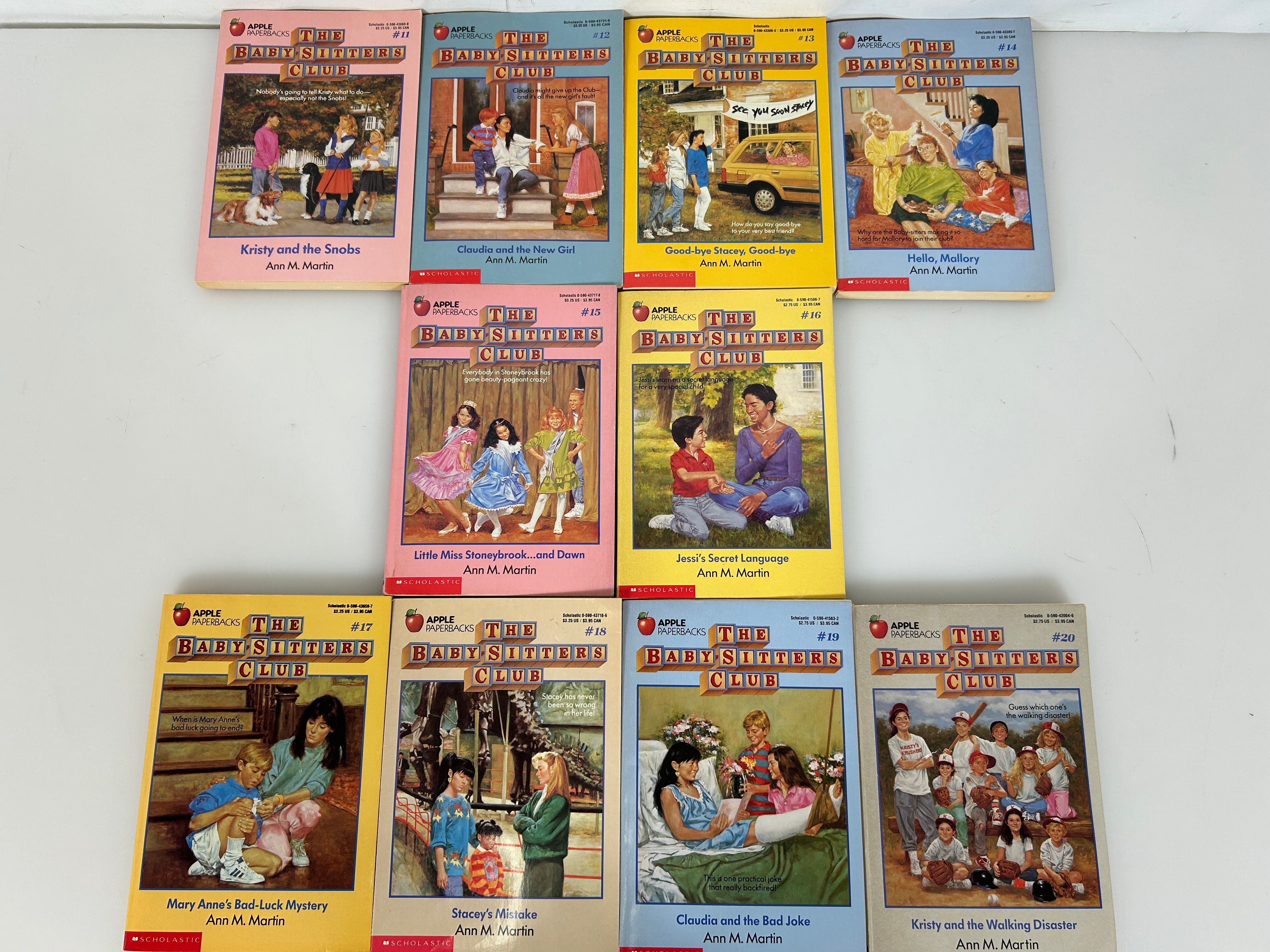 Lot of 10 The Babysitters Club Books #11-#20 Vintage 1988-89 SC