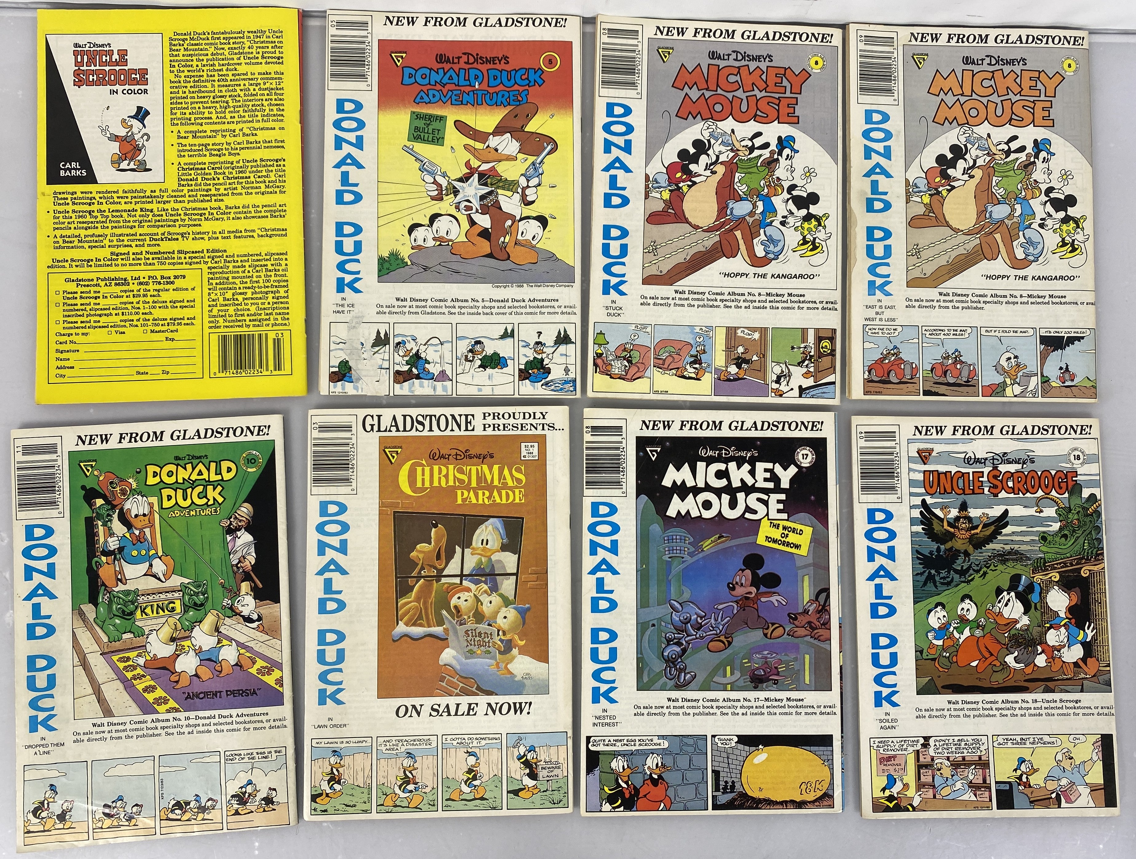 Lot of 11 Mickey and Donald Gladstone Comics 1988-1990