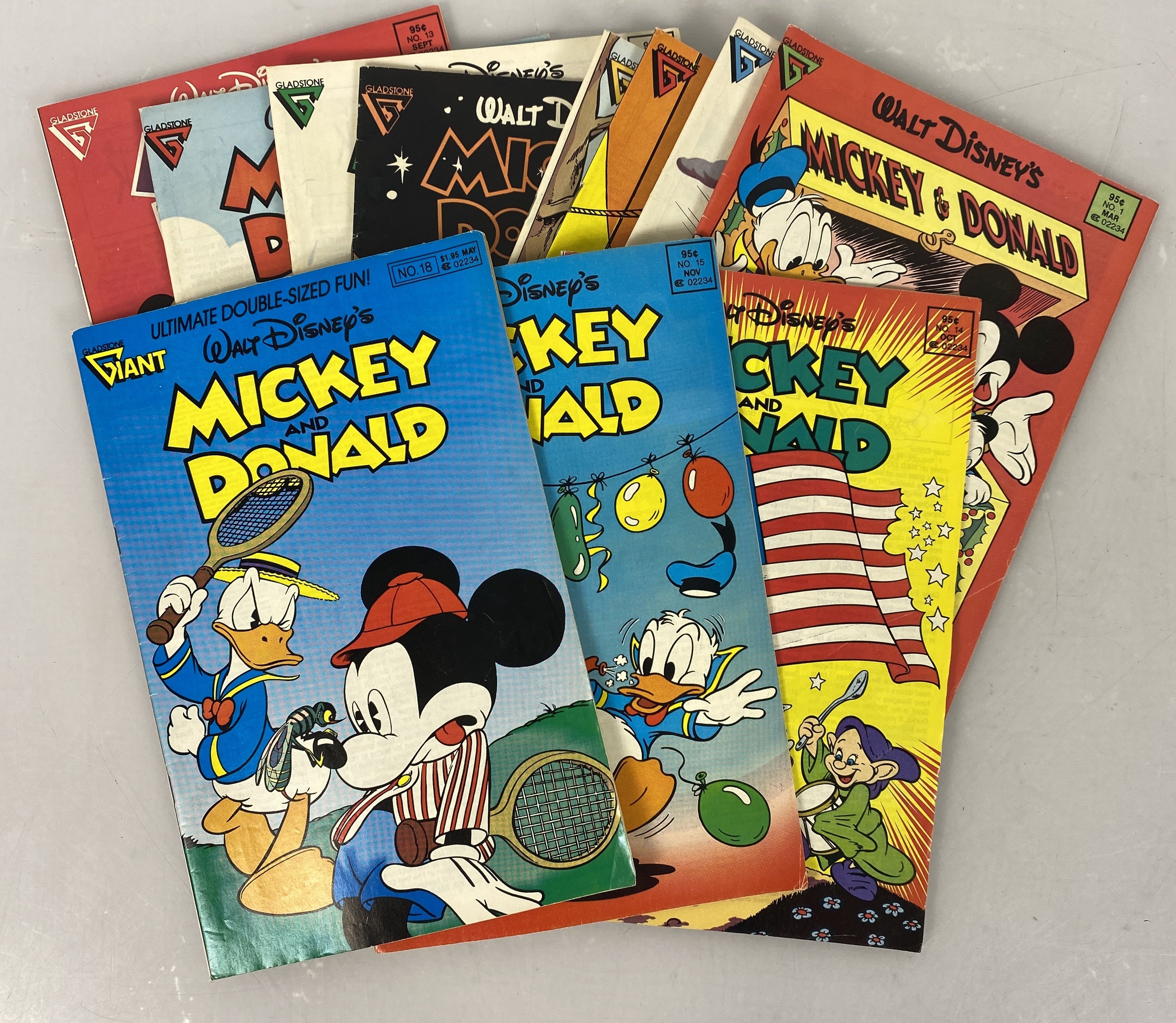 Lot of 11 Mickey and Donald Gladstone Comics 1988-1990