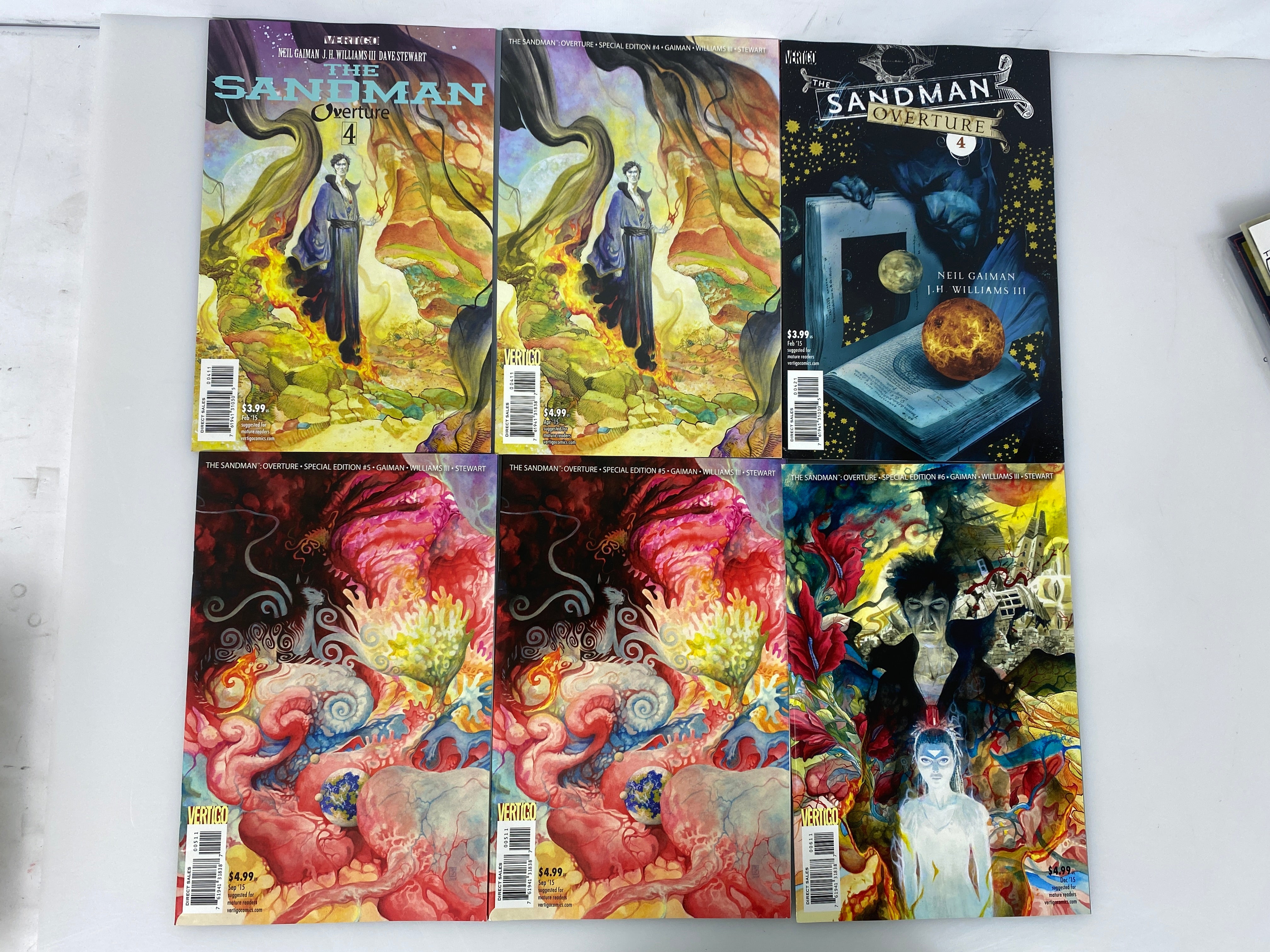 Lot of 12 Sandman Overture Vertigo Comics 1-6 w/ variants 2013-2015