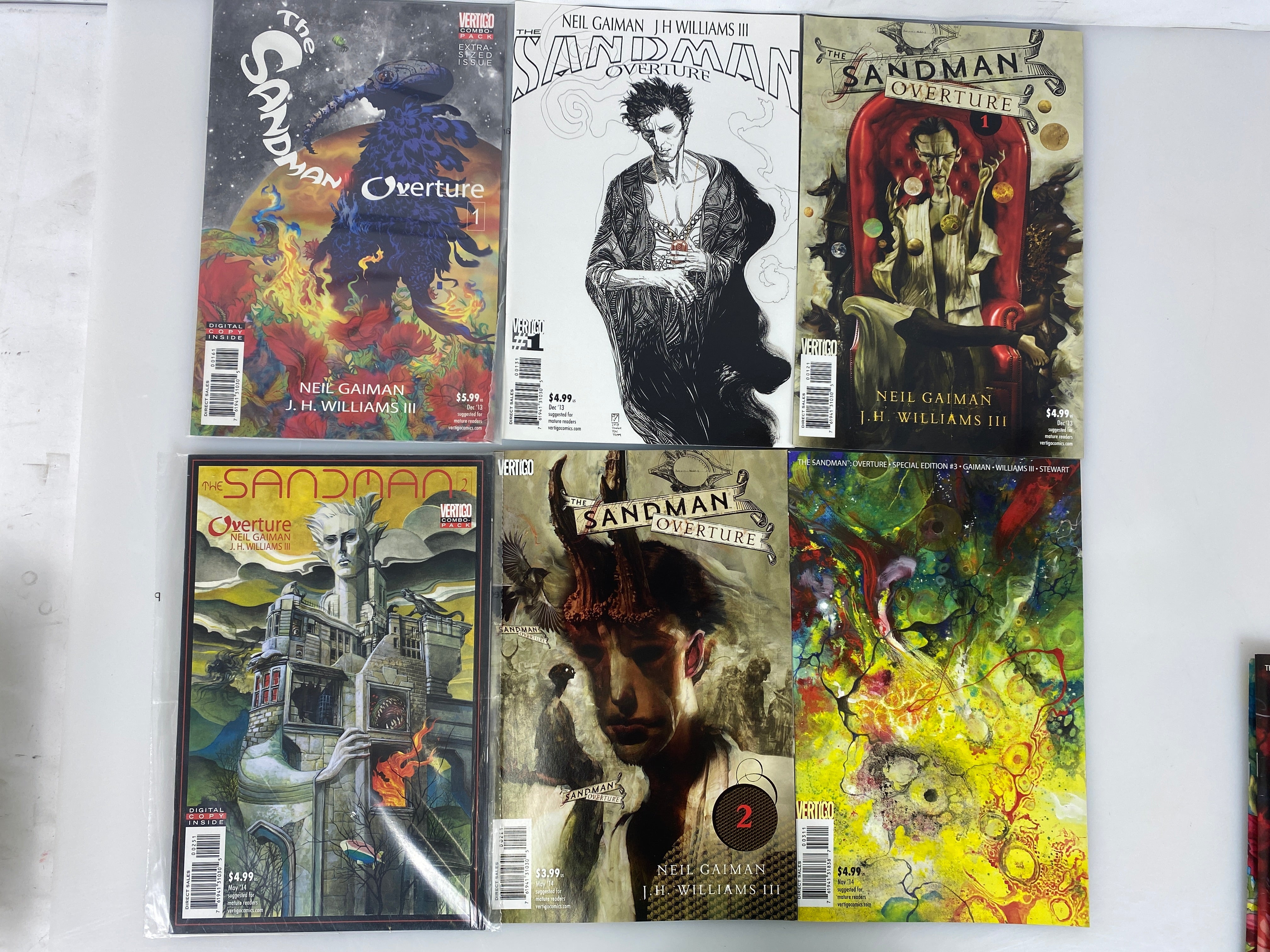 Lot of 12 Sandman Overture Vertigo Comics 1-6 w/ variants 2013-2015