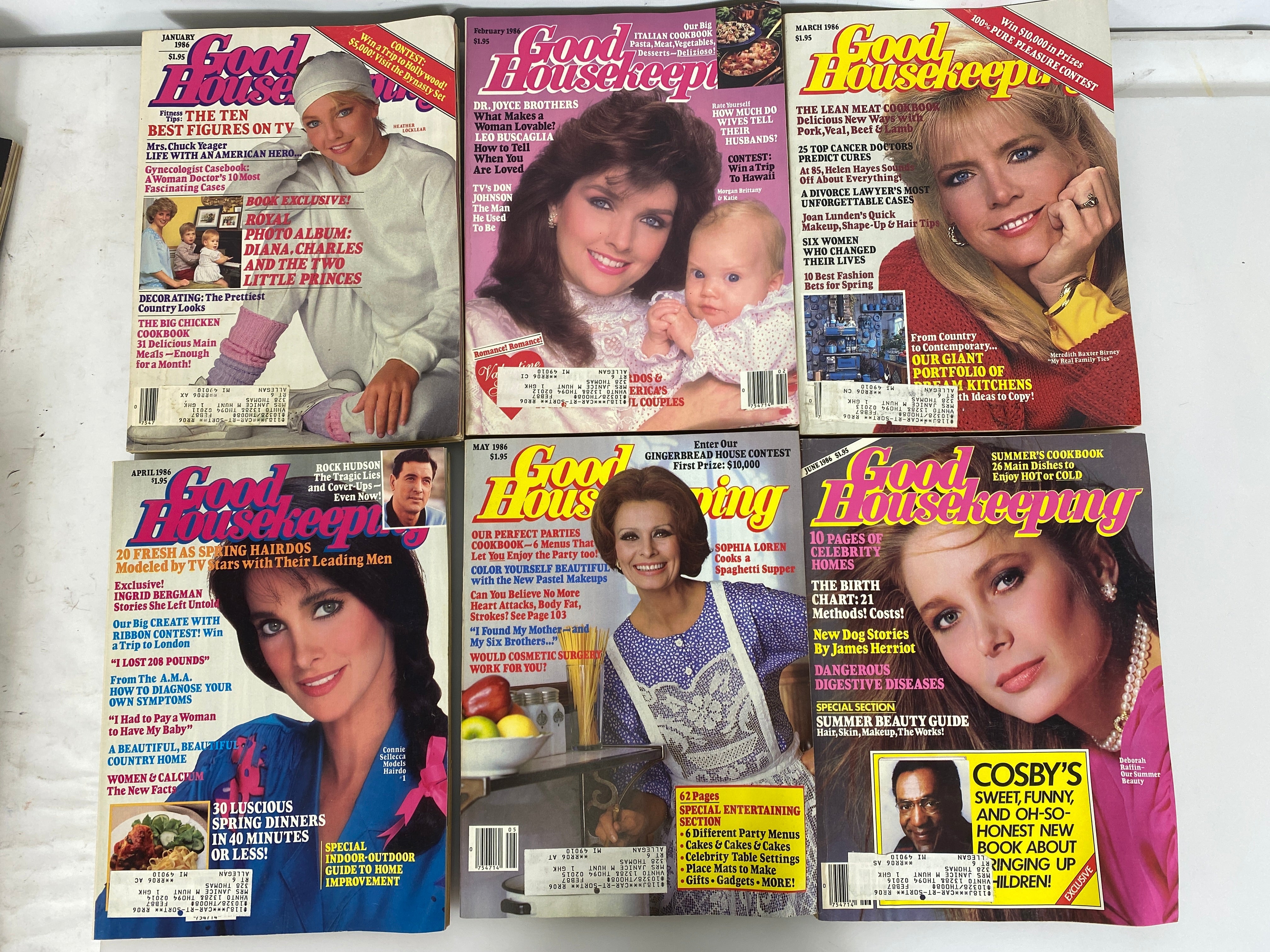 Lot of 12 Vintage Good Housekeeping Magazines 1986
