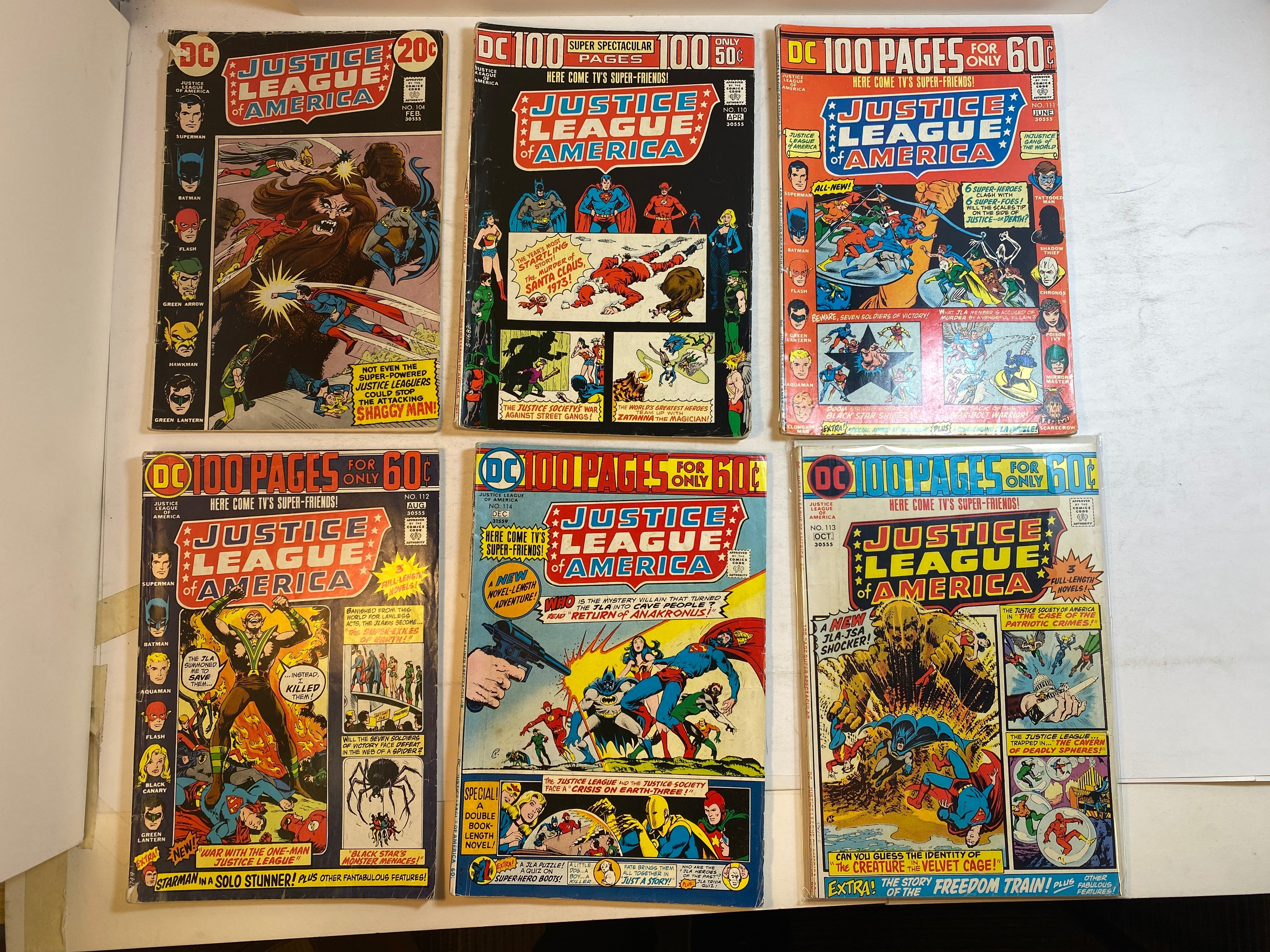 Lot of 13 Justice League of America DC Comics 104-131 1973-1976