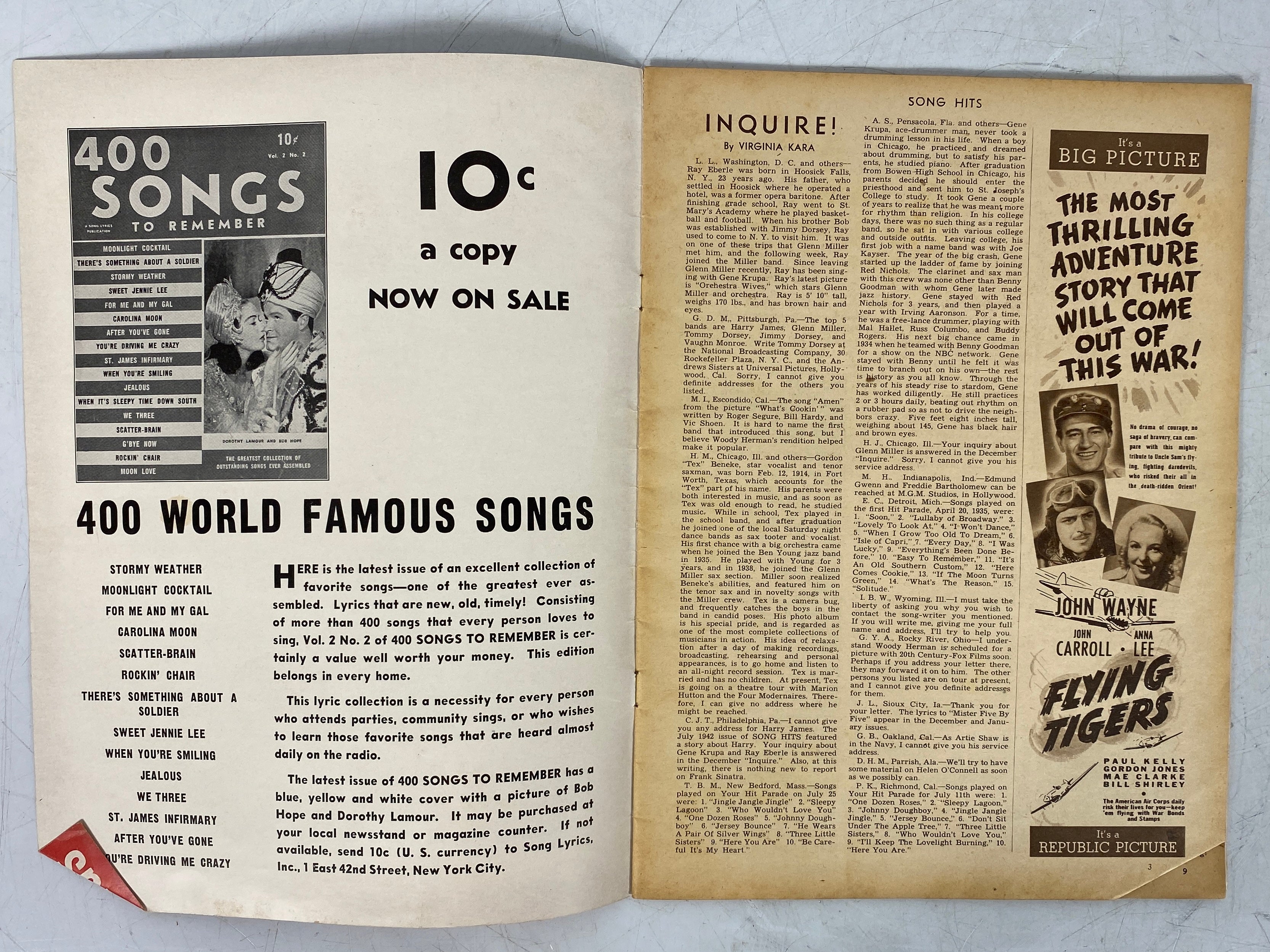 Lot of 13 Song Hits (1940-1945)