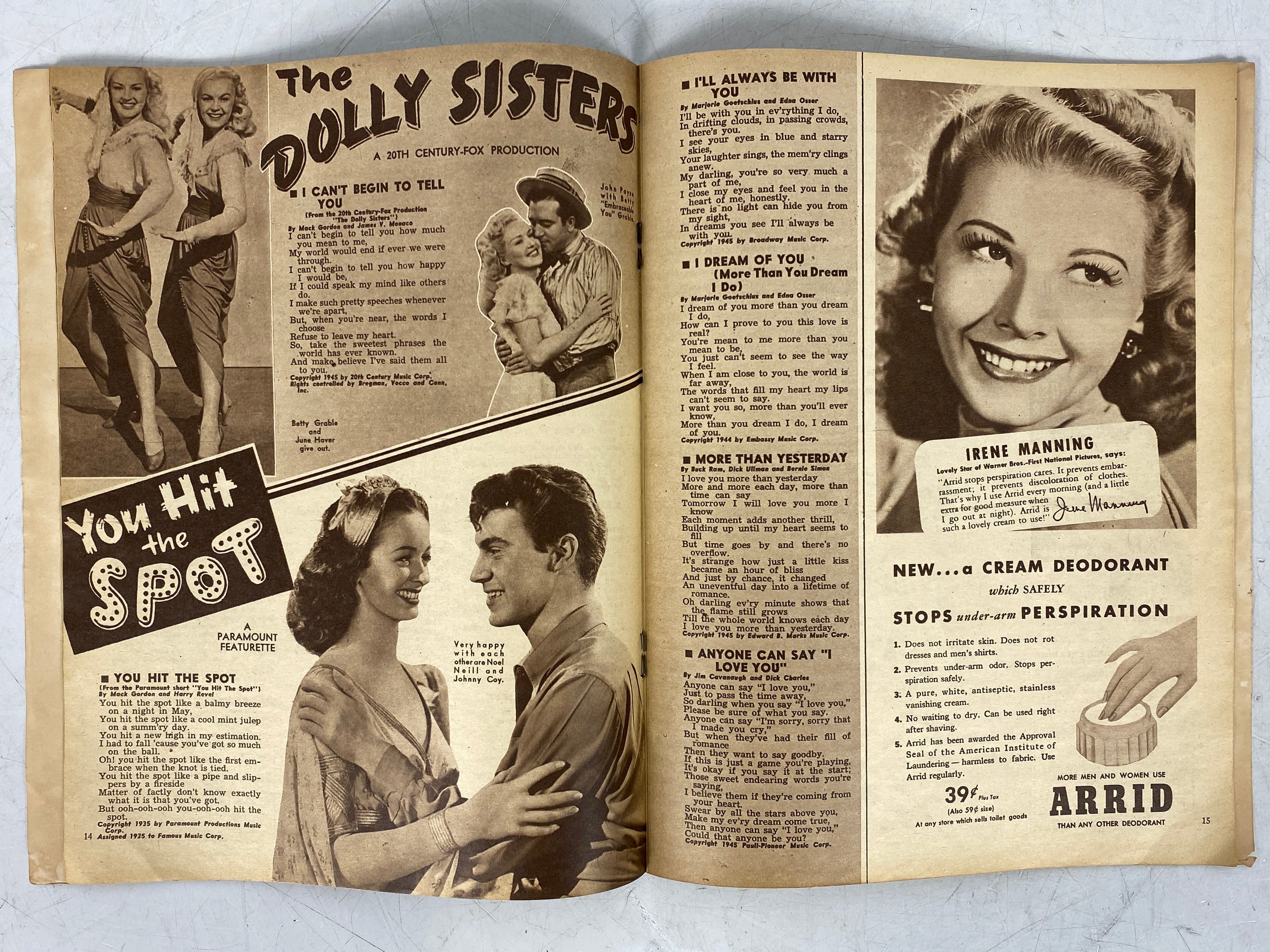 Lot of 13 Song Hits (1940-1945)