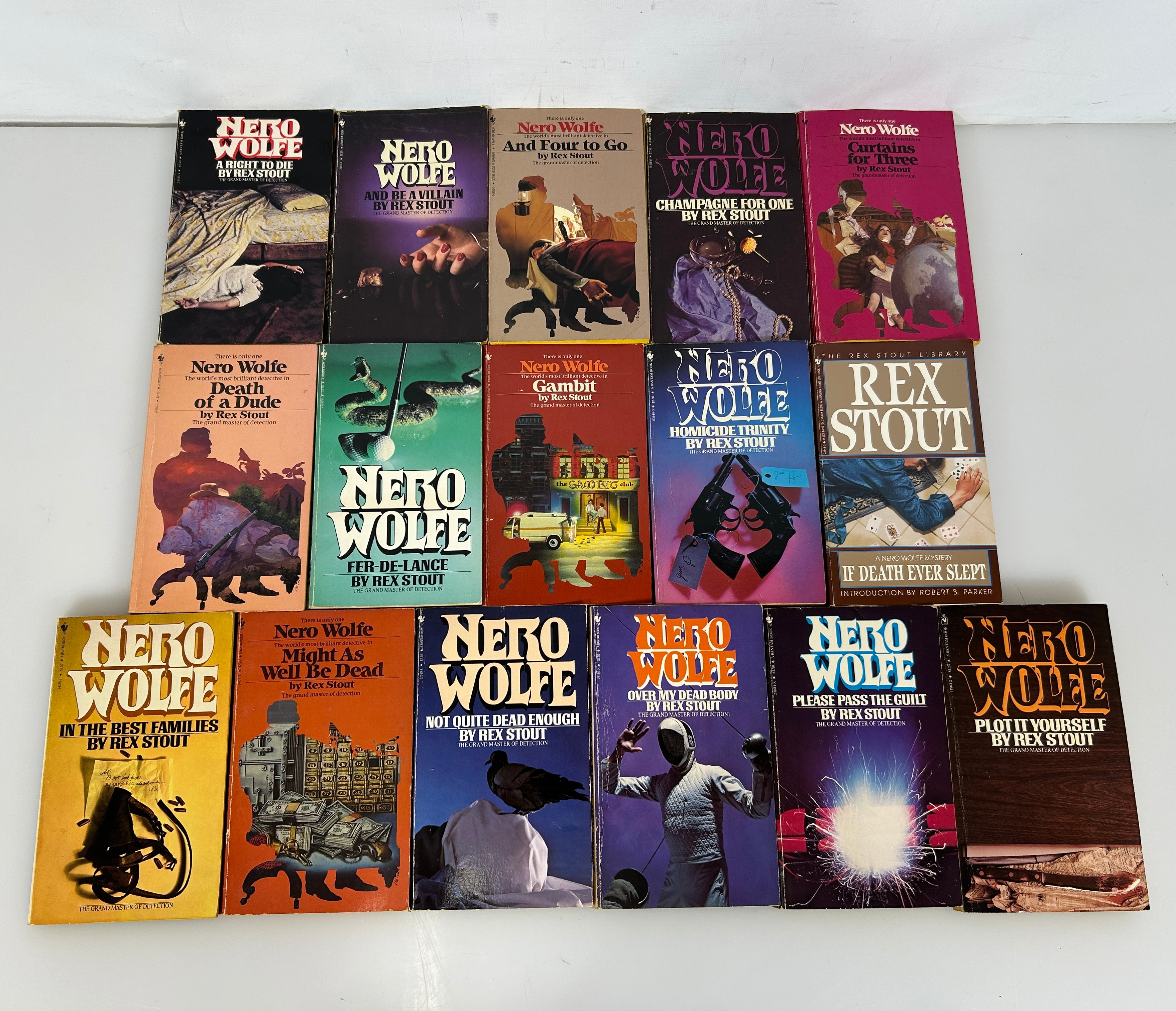 Lot of 15 " Nero Wolfe" Series by Rex Stout Mystery Bantam PB